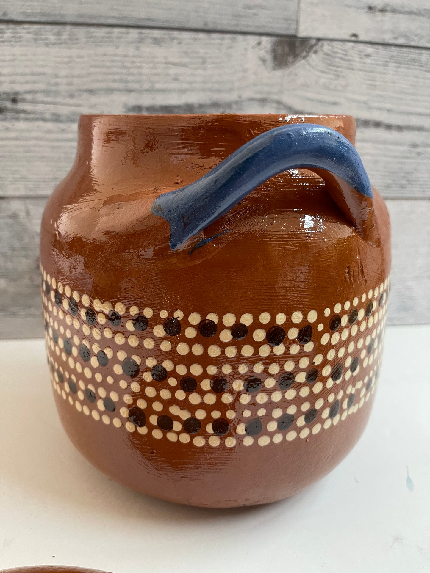 Olla frijolera Capula/olla florero/olla Michoacana/olla de barro frijolera con tapa/vintage bean pot with lid/handmade pot/handcrafted Mexico pot/florero de barro