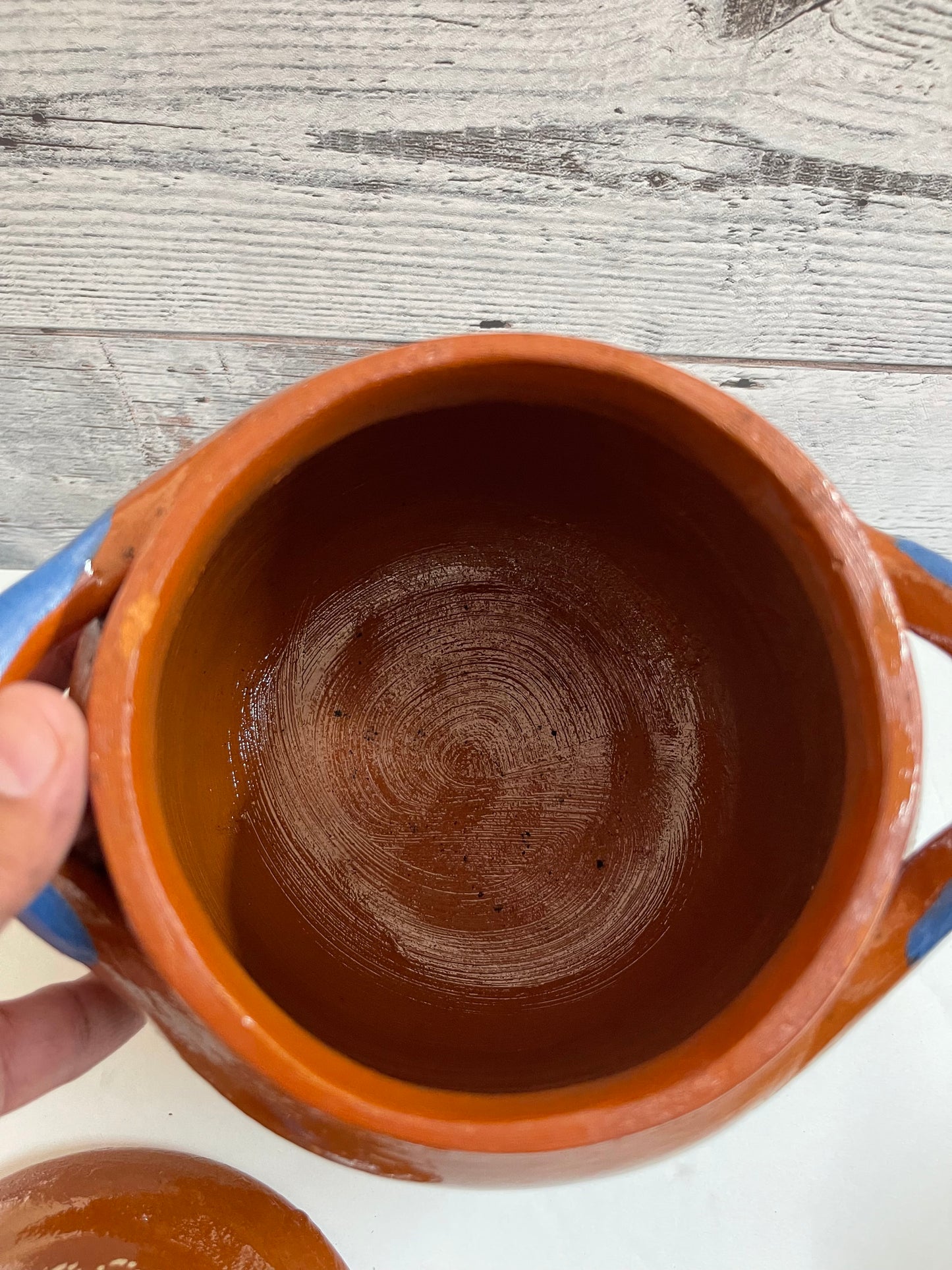 Olla frijolera Capula/olla florero/olla Michoacana/olla de barro frijolera con tapa/vintage bean pot with lid/handmade pot/handcrafted Mexico pot/florero de barro