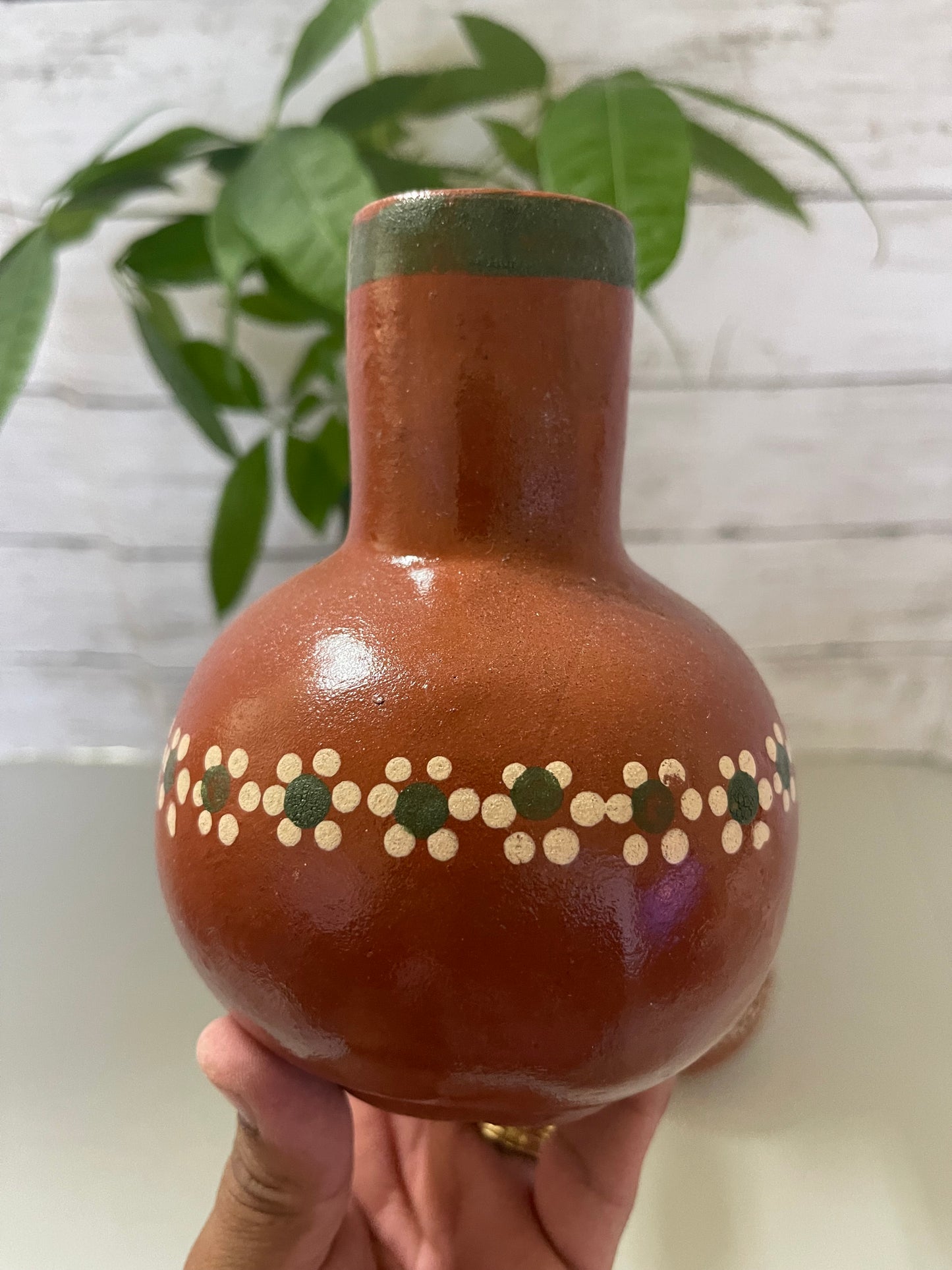 Red clay personal decanter/carafe/botellon de barro tradicional/clay carafe/clay decanter 5.5”/botellon mini