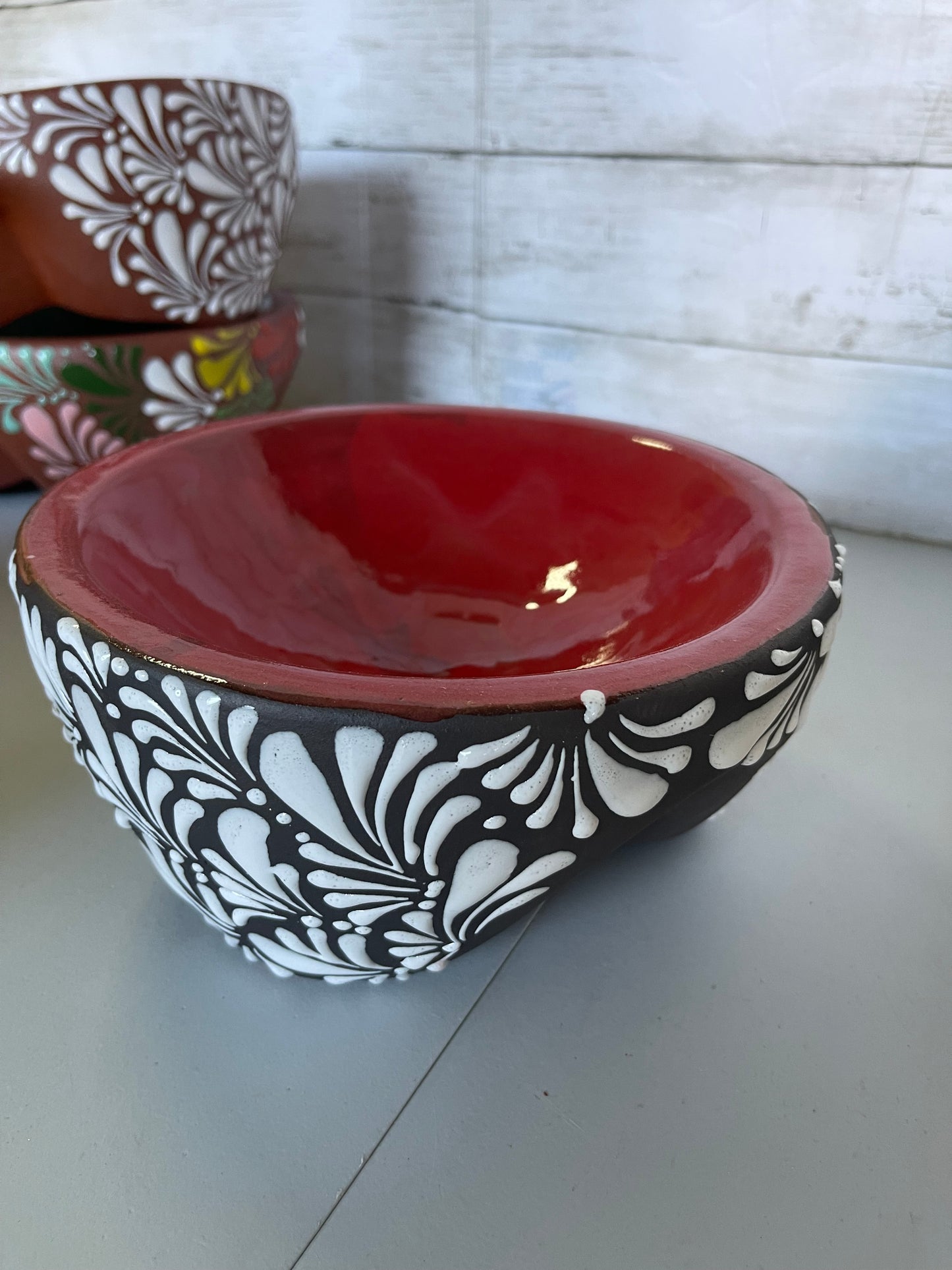 Barro Talavera 8” molcajete bowl/talavera barro molcajete decorado