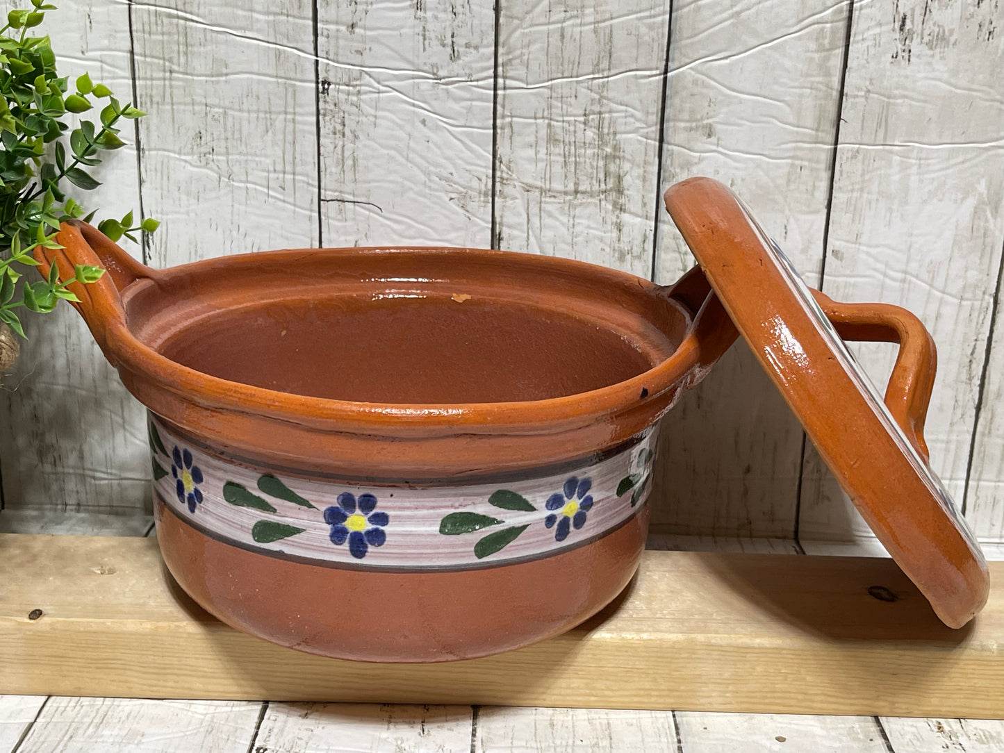 Mexico pottery terracotta cazuela/casserole with lid/barro mexicano cazuela onda con tapadera