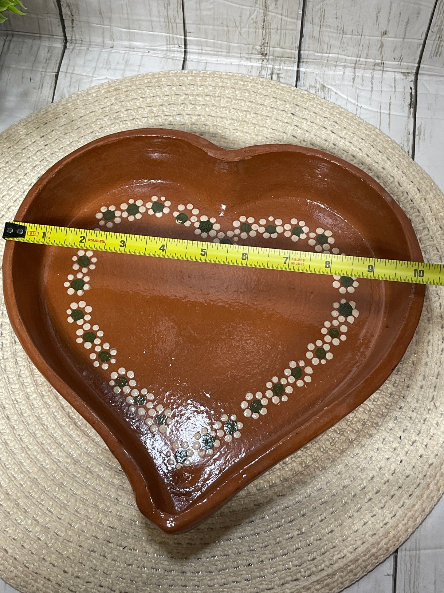 2pc- Mexico Rustic Terracotta corazón/heart plate/Plato corazon de barro-26cm