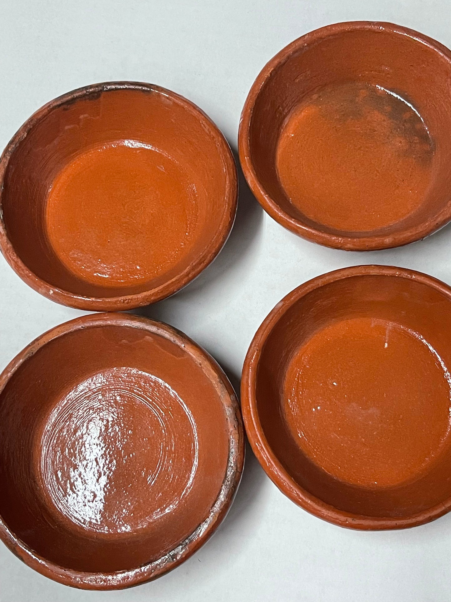 Hand made rustic 5”- 9oz serving/snack mexican clay bowls