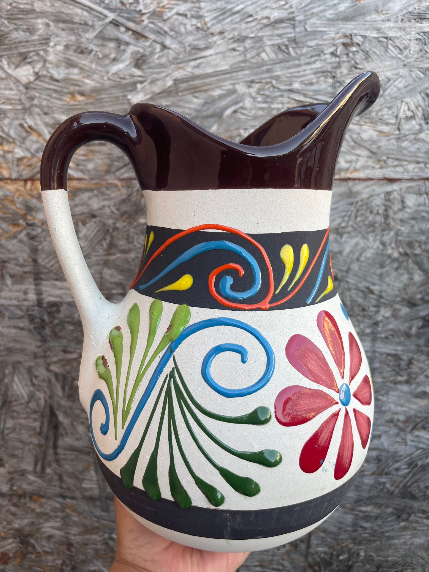 Guanajuato pottery/pitcher/jar/flower vase/agua fresca jar/decorated jar/hand painted pitcher/Guanajuato pottery pitcher/jar.