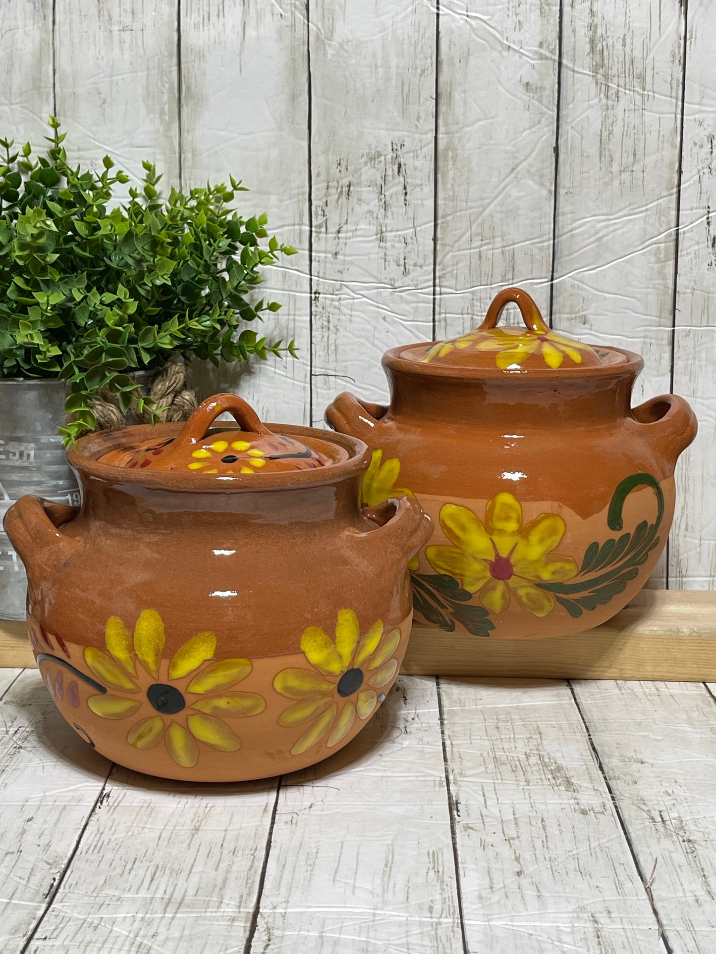 Mexico’s pottery terracotta coffee pot/ olla frijolera/cafetera de barro/ hand painted/hand designed