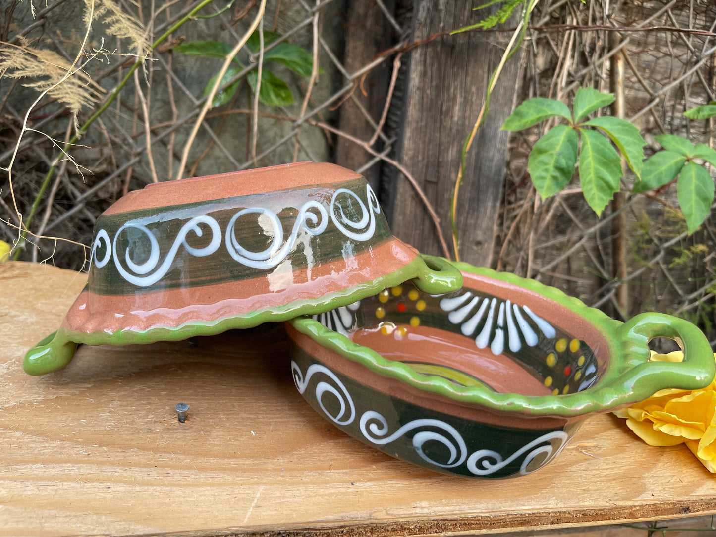 Capula Michoacán cazuelita/salsera ovalada/oval hand painted bowl/oval salsa bowl