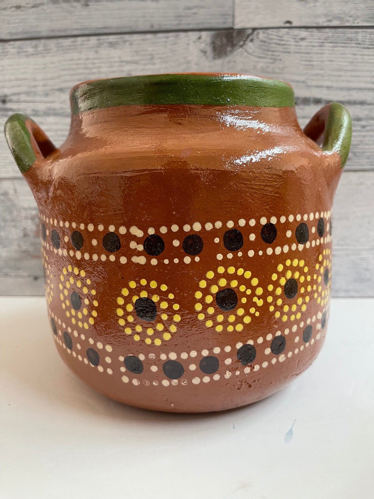 Olla frijolera Capula/olla florero/olla Michoacana/olla de barro frijolera con tapa/vintage bean pot with lid/handmade pot/handcrafted Mexico pot/florero de barro