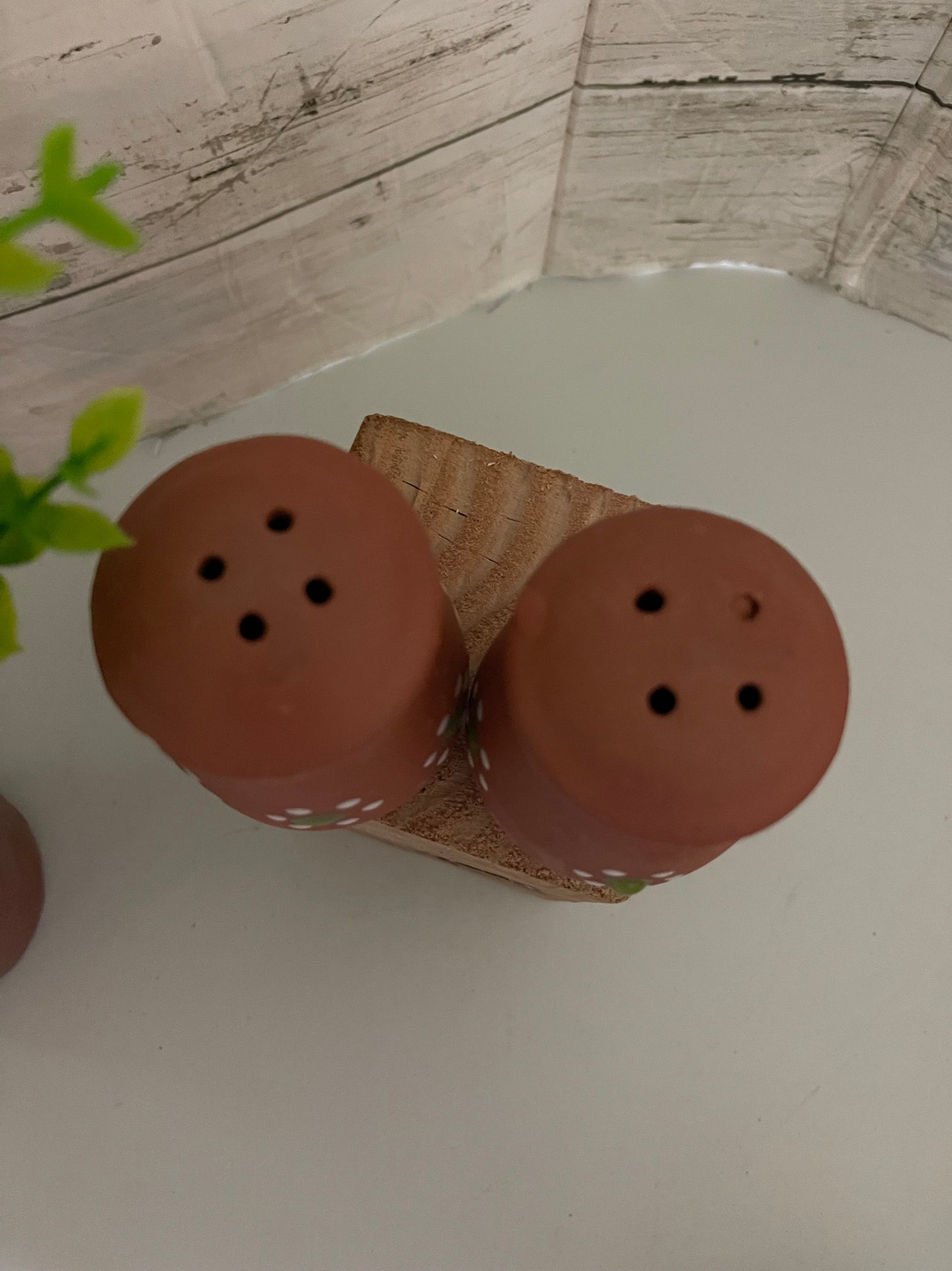 Red Clay Large Saleritos de barro/large terracotta salt&pepper shakers/new saleros de barro