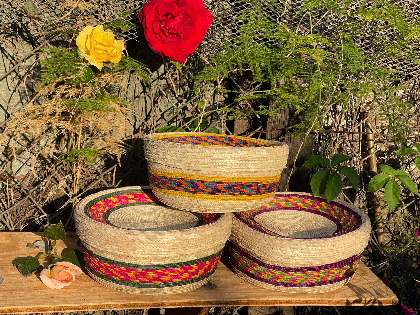 Tortillero de palma tejido grande/handwoven tortilla warmer/boho storage basket with lid/9” multipurpose basket
