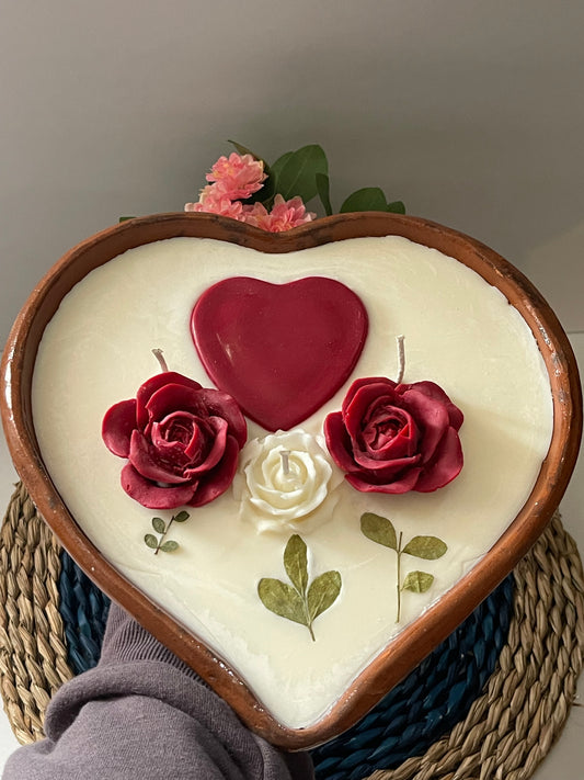 Mother’s Day Sale! Vela Corazon de Mamá/Moms heart candle/unscented  wax candle/handmade/handpoured/Mother’s Day gift/valentines gift/artisanal candles