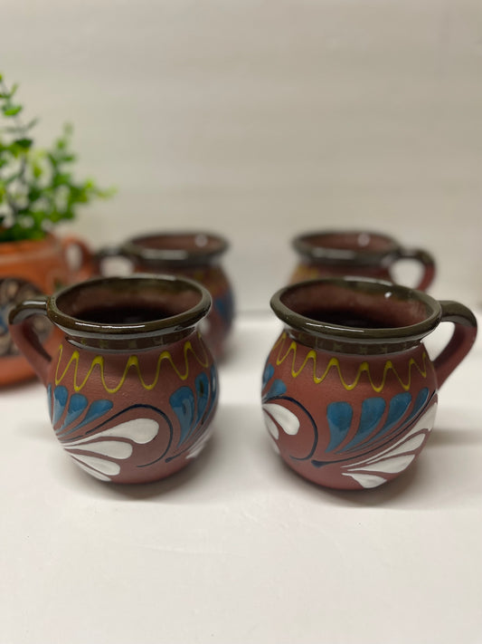 Mexico’s pottery red clay coffee mug/jarrito de barro barro rojo/jarrito espiga tonala