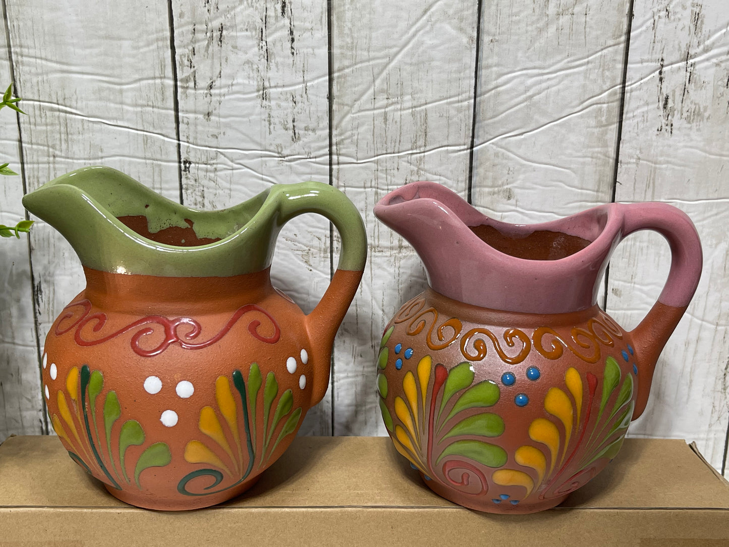 Mexican pottery ceramic creamer jar/pitcher/short pitcher/jarra cremera cafetera