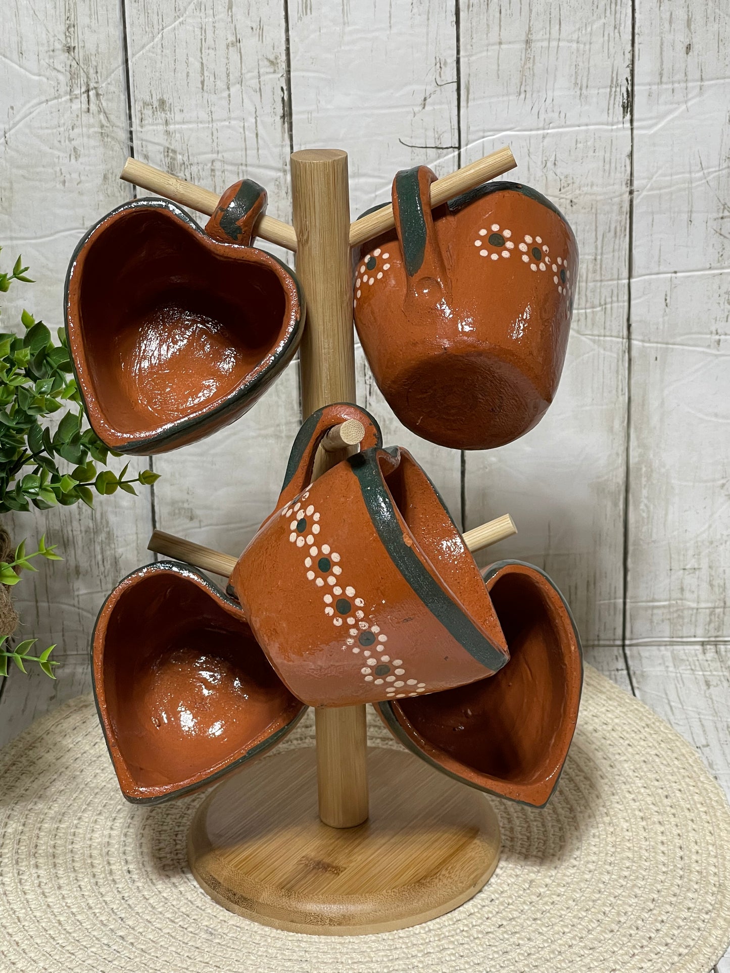 Mexico Handcrafted taza corazón/handmade heart shape mug/terracotta heart mug/rustic taza corazon