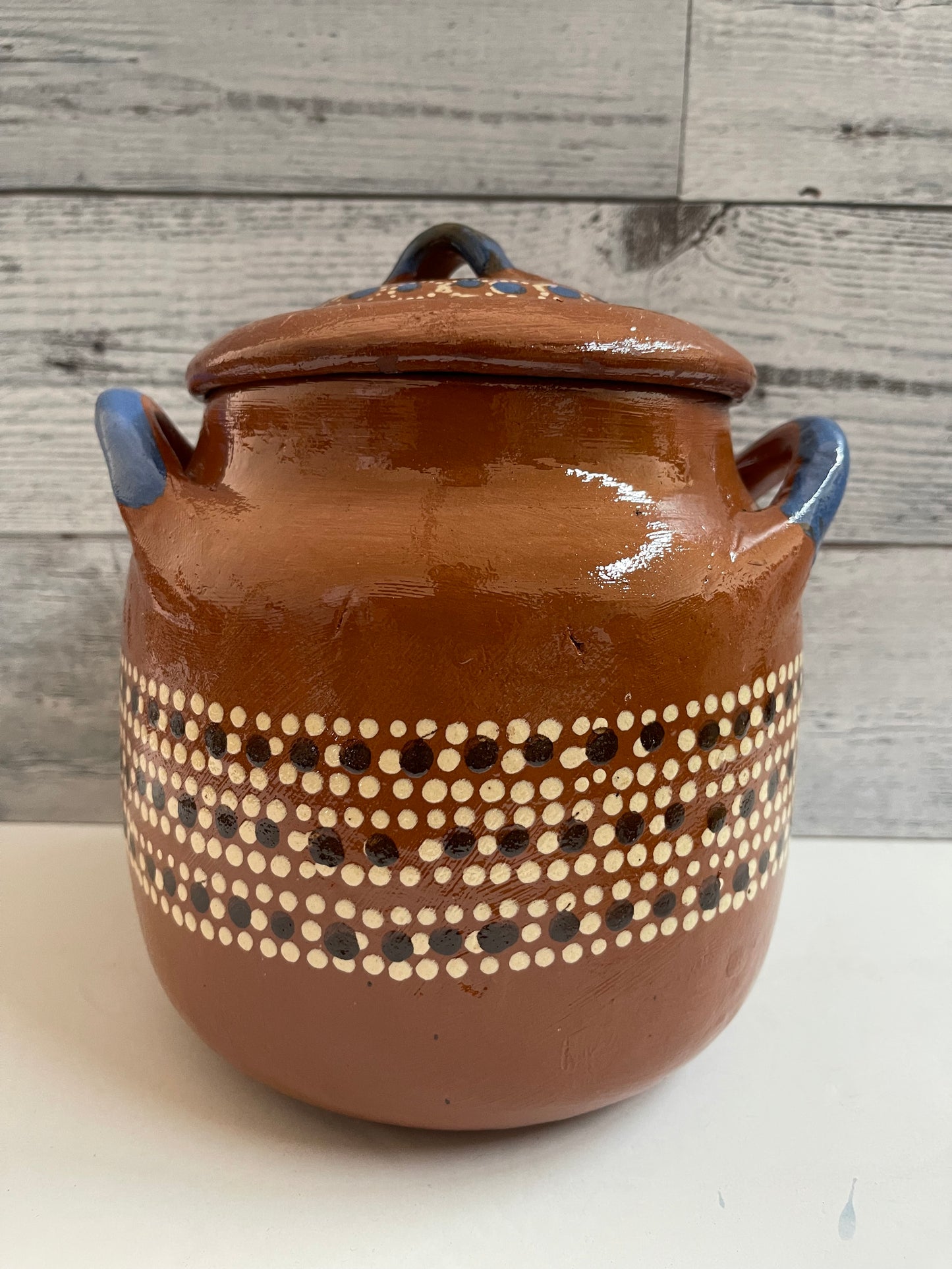 Olla frijolera Capula/olla florero/olla Michoacana/olla de barro frijolera con tapa/vintage bean pot with lid/handmade pot/handcrafted Mexico pot/florero de barro