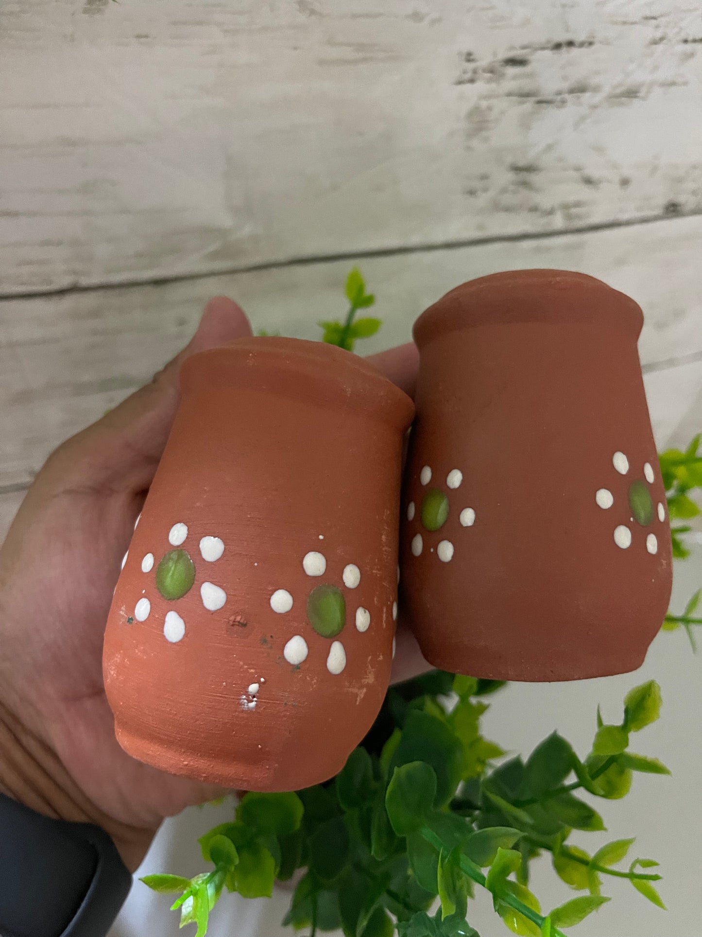 Red Clay Large Saleritos de barro/large terracotta salt&pepper shakers/new saleros de barro