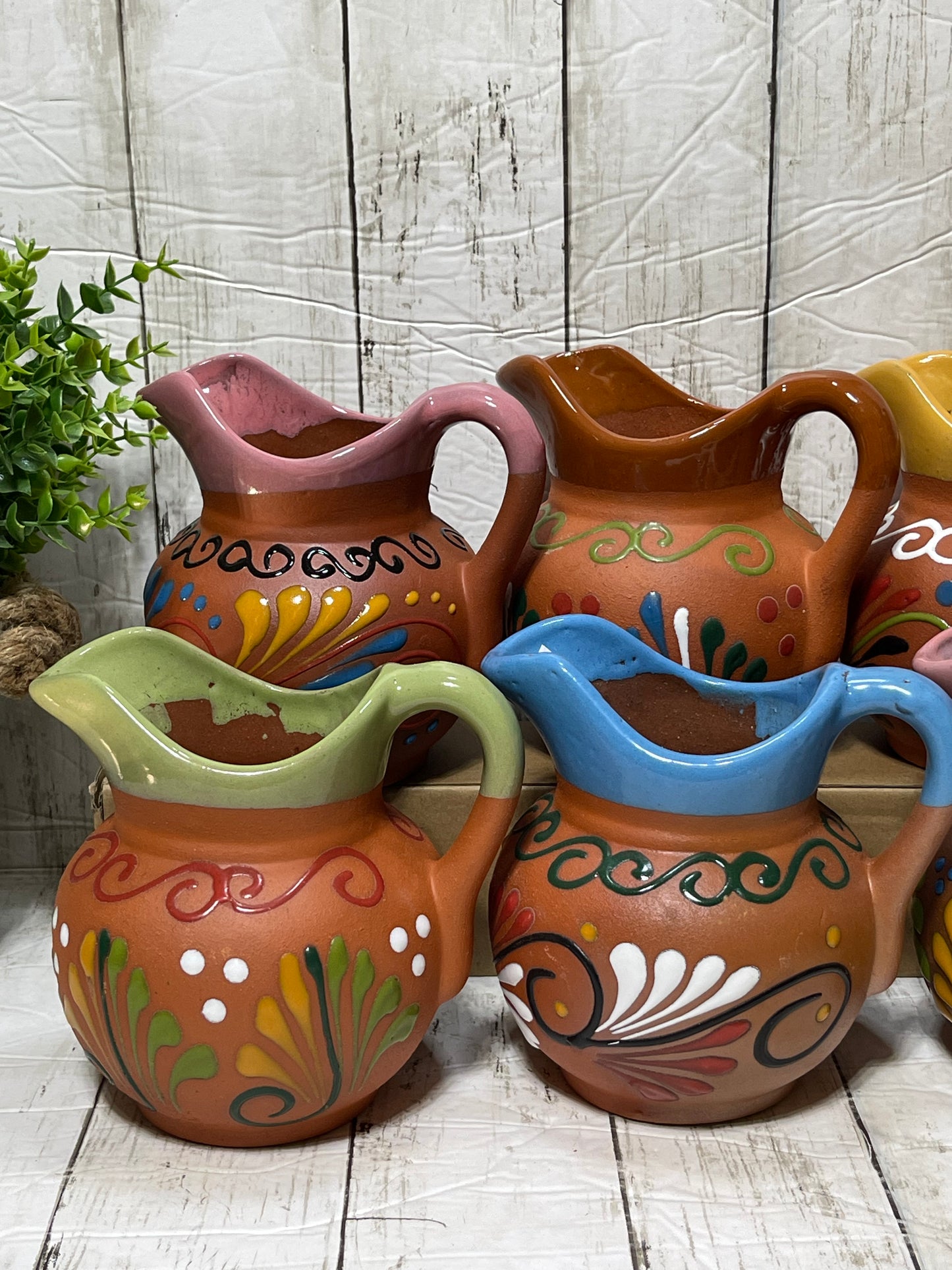 Mexican pottery ceramic creamer jar/pitcher/short pitcher/jarra cremera cafetera