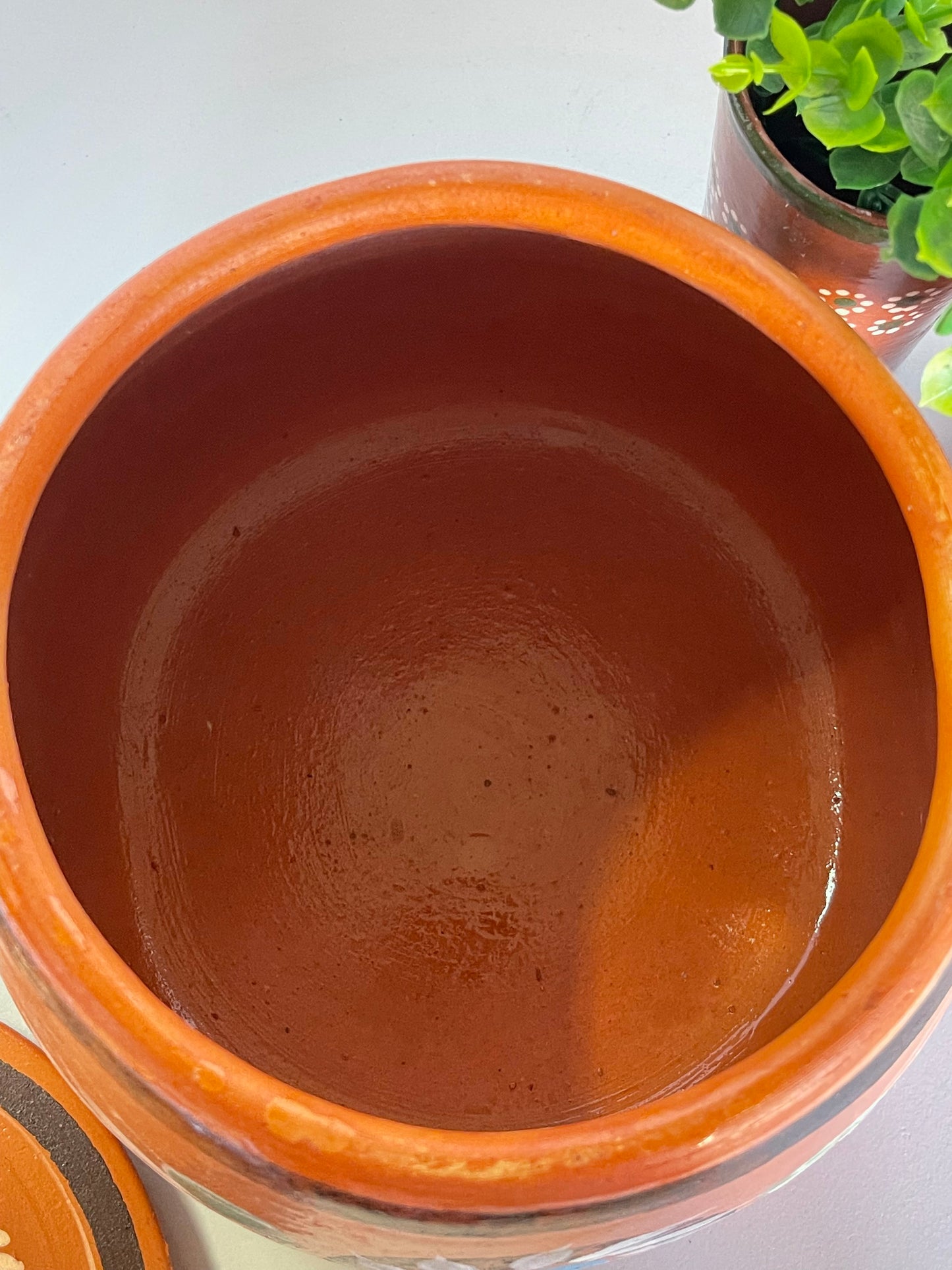 TonalaTerracotta pot with lid 101oz / olla de frijolera de barro con tapa 3litros