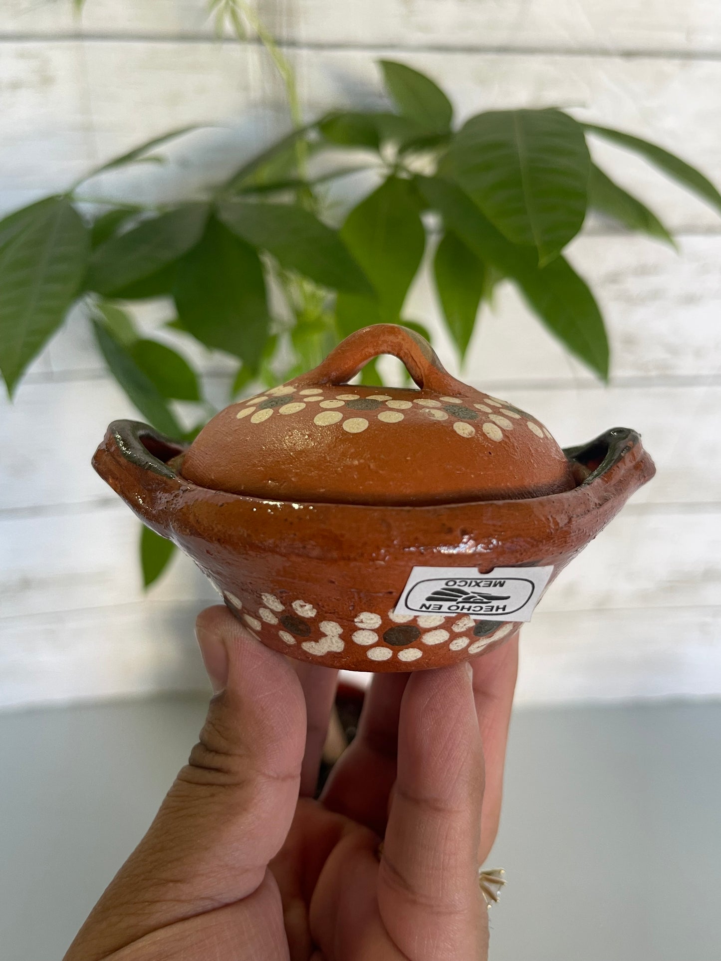 Mini cazuelita arrocera de barro/mini clay casserole 8-9cm-2pc set