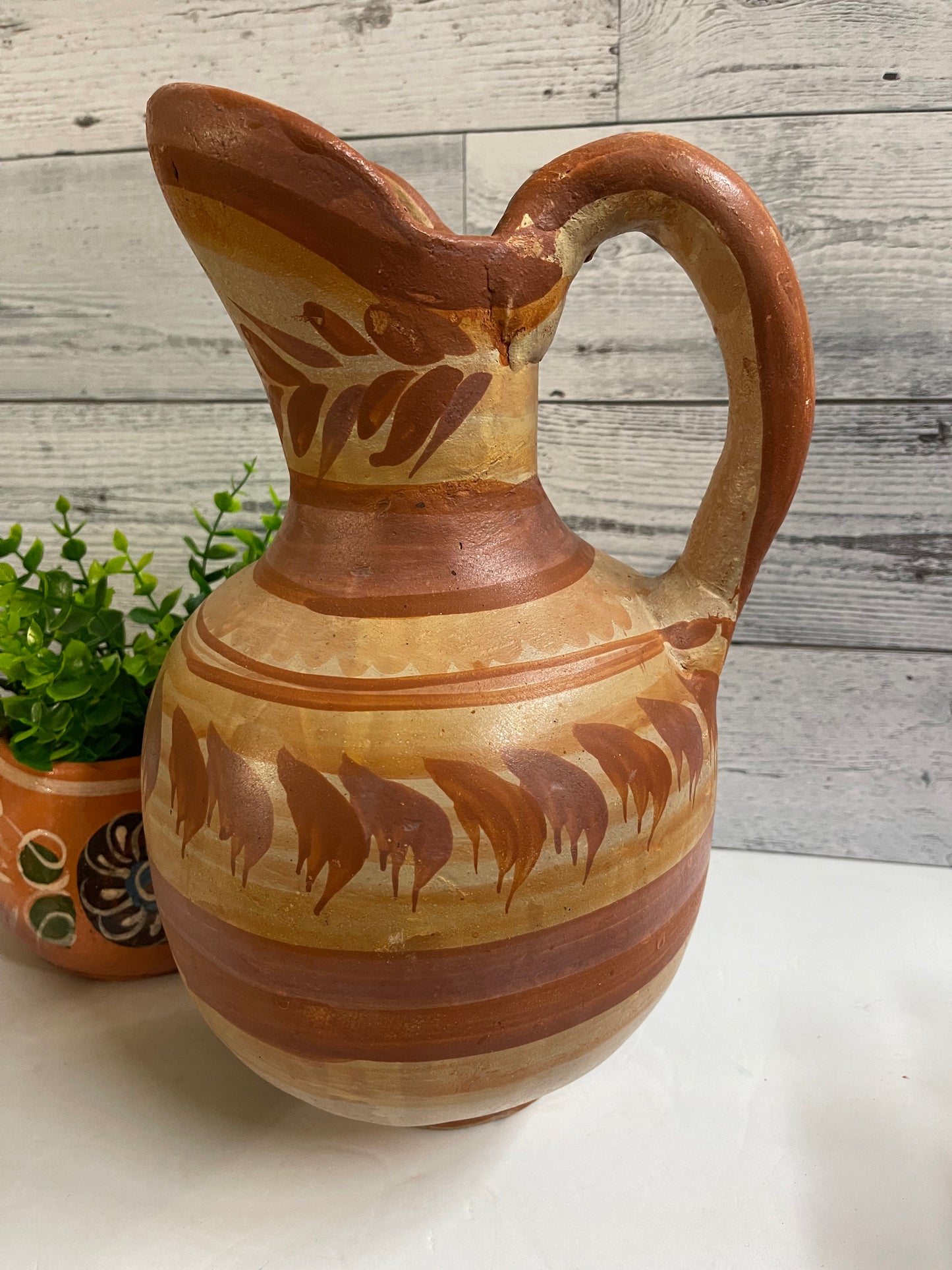 Mexico Handmade rustic terracotta water jar/ jarra de barro natural/natural terracotta hand shaped/mexico vintage water jar/pitcher