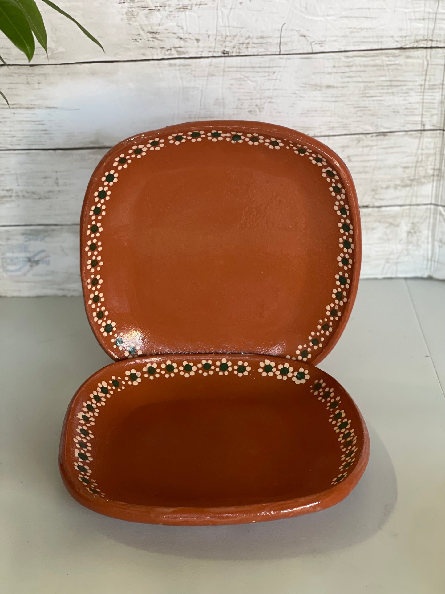 Plato de barro cuadrado 26cm/traditional square red clay plate/tray