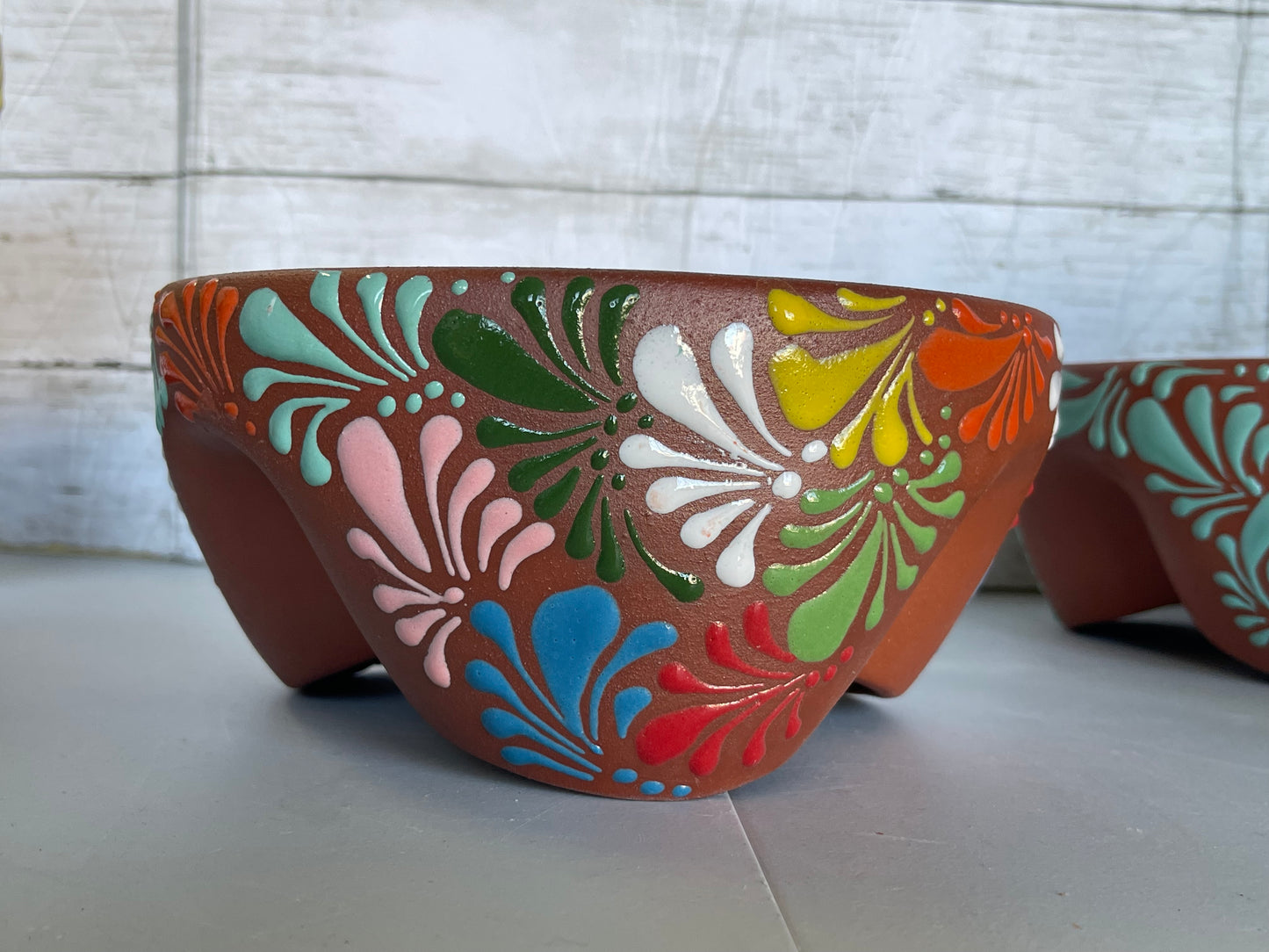 Barro Talavera 8” molcajete bowl/talavera barro molcajete decorado