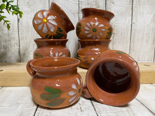 Barro de Puebla/Mexico pottery Jarrito de barro ponchero/colored terracotta coffee mug