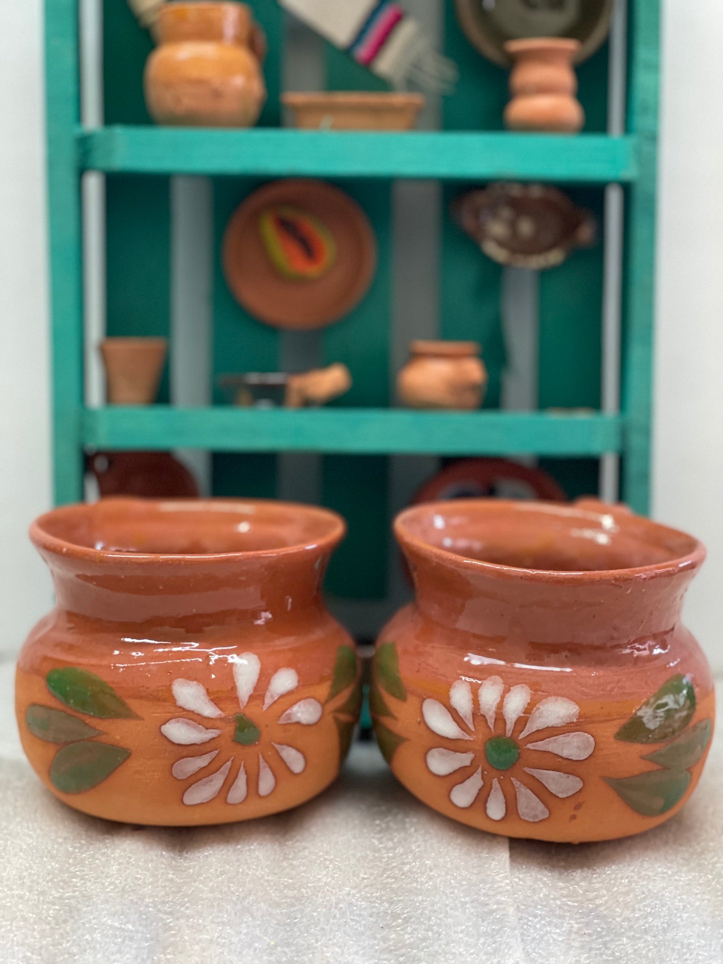 Mexican terracotta cafetero mug.2pc Mexican mug. Mexican cup. Barro de Puebla. Taza de barro. Barro Poblano. Lead free mexican mug.