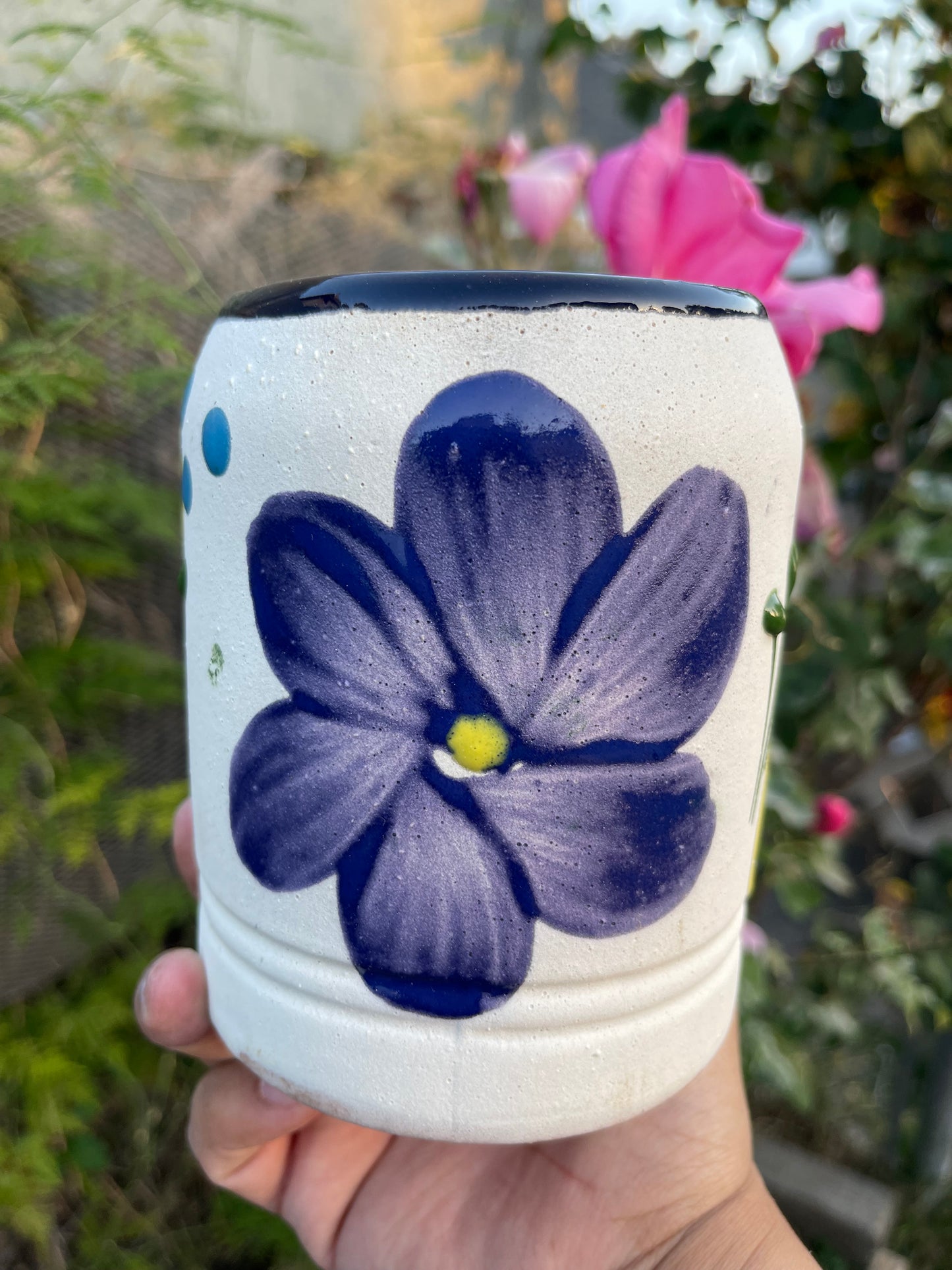 Tarro cervecero de barro/Guanajuato pottery beer jug/hand made beer jug/cup/mexico pottery/multi-use jug/cup/small jug