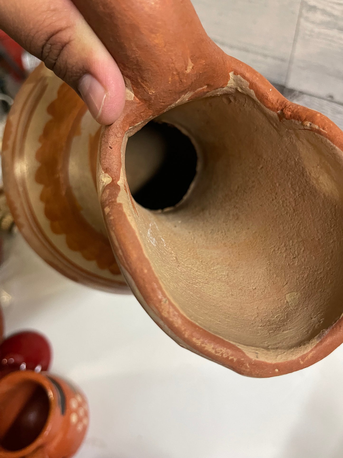 Mexico Handmade rustic terracotta water jar/ jarra de barro natural/natural terracotta hand shaped/mexico vintage water jar/pitcher