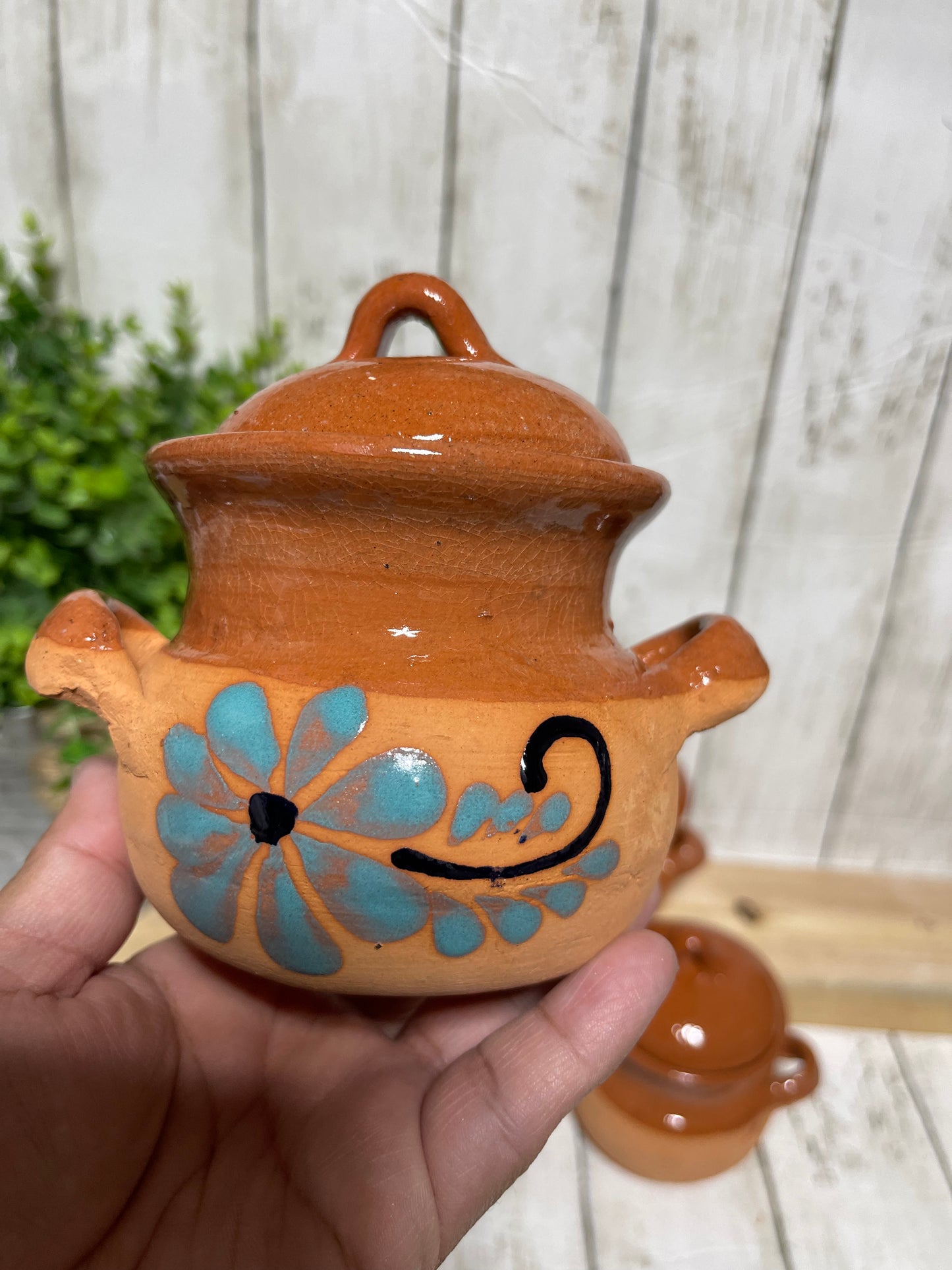 Terracotta mini bean pot/barro de Puebla mini ollita frijolera/barro artesanal/mini coffee pot
