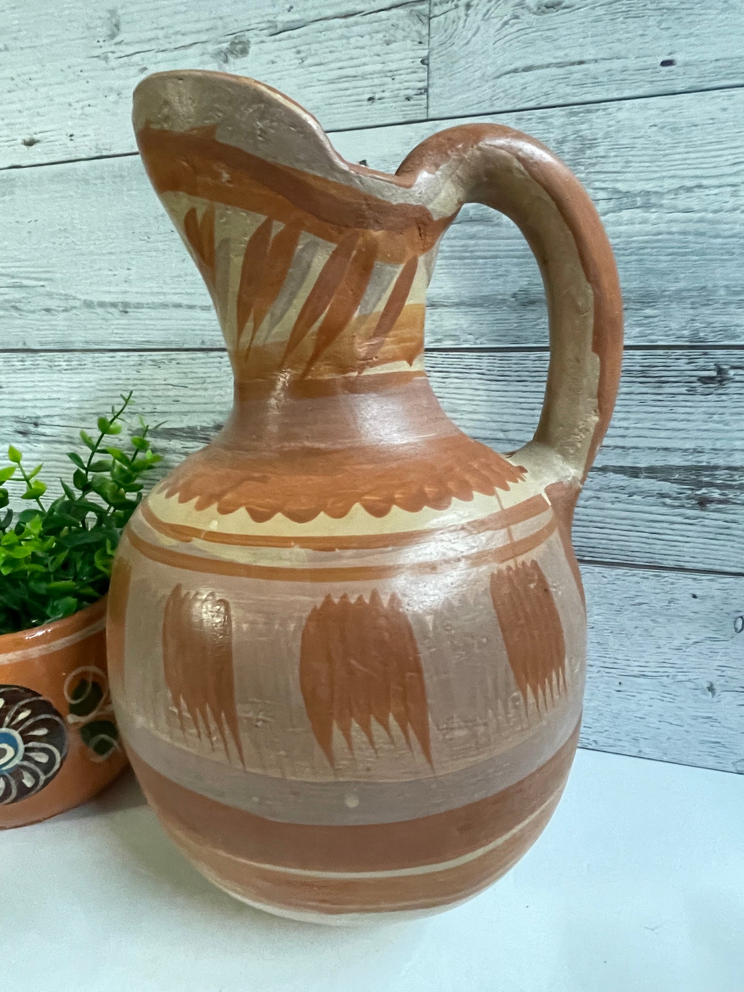 Mexico Handmade rustic terracotta water jar/ jarra de barro natural/natural terracotta hand shaped/mexico vintage water jar/pitcher