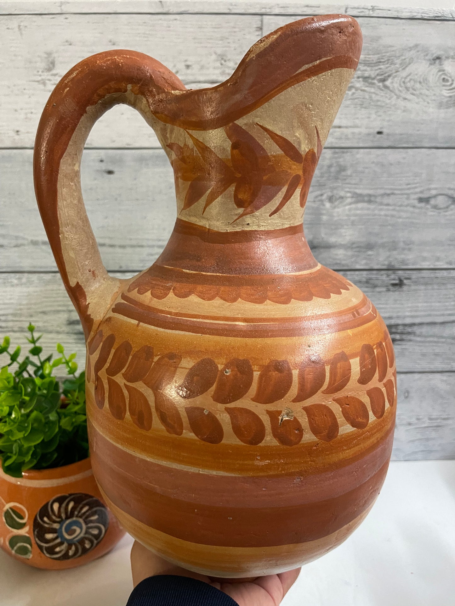 Mexico Handmade rustic terracotta water jar/ jarra de barro natural/natural terracotta hand shaped/mexico vintage water jar/pitcher