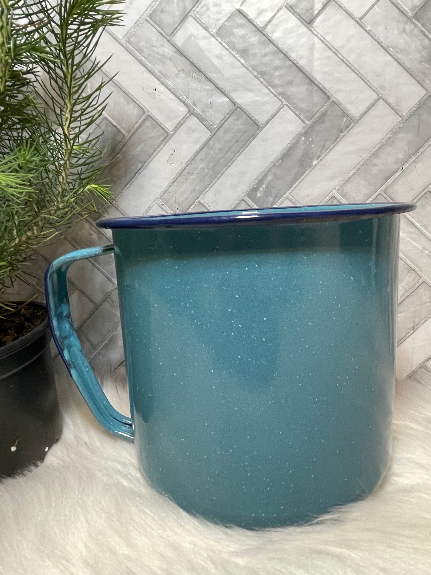 Peltre Azul De México taza extra grande/1liter enamel steel cup Mexican peltre