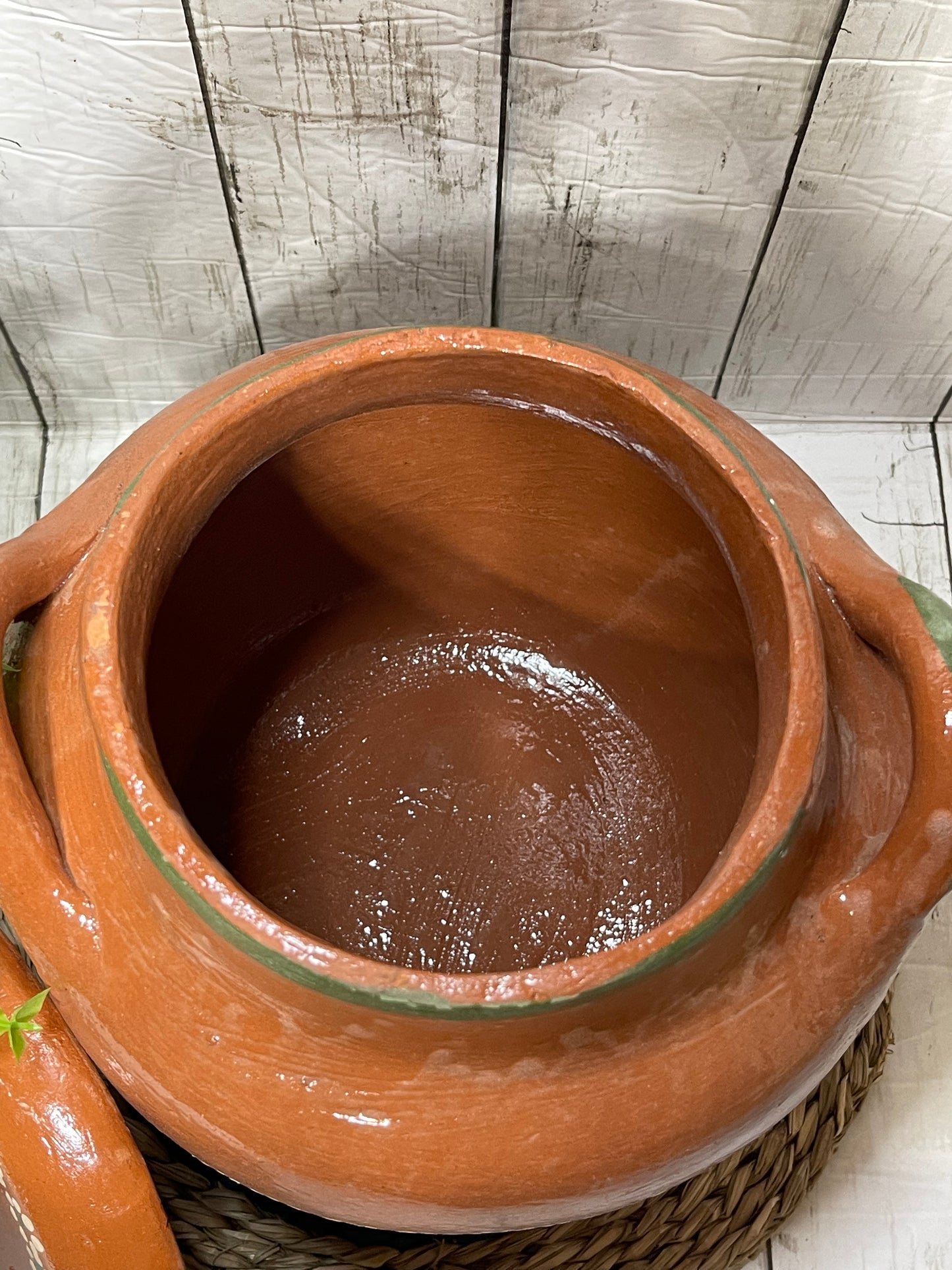 Tonala, Mexico’s handmade rustic vintage classic 8liter terracotta bean pot/olla frijolera de barro 8litros
