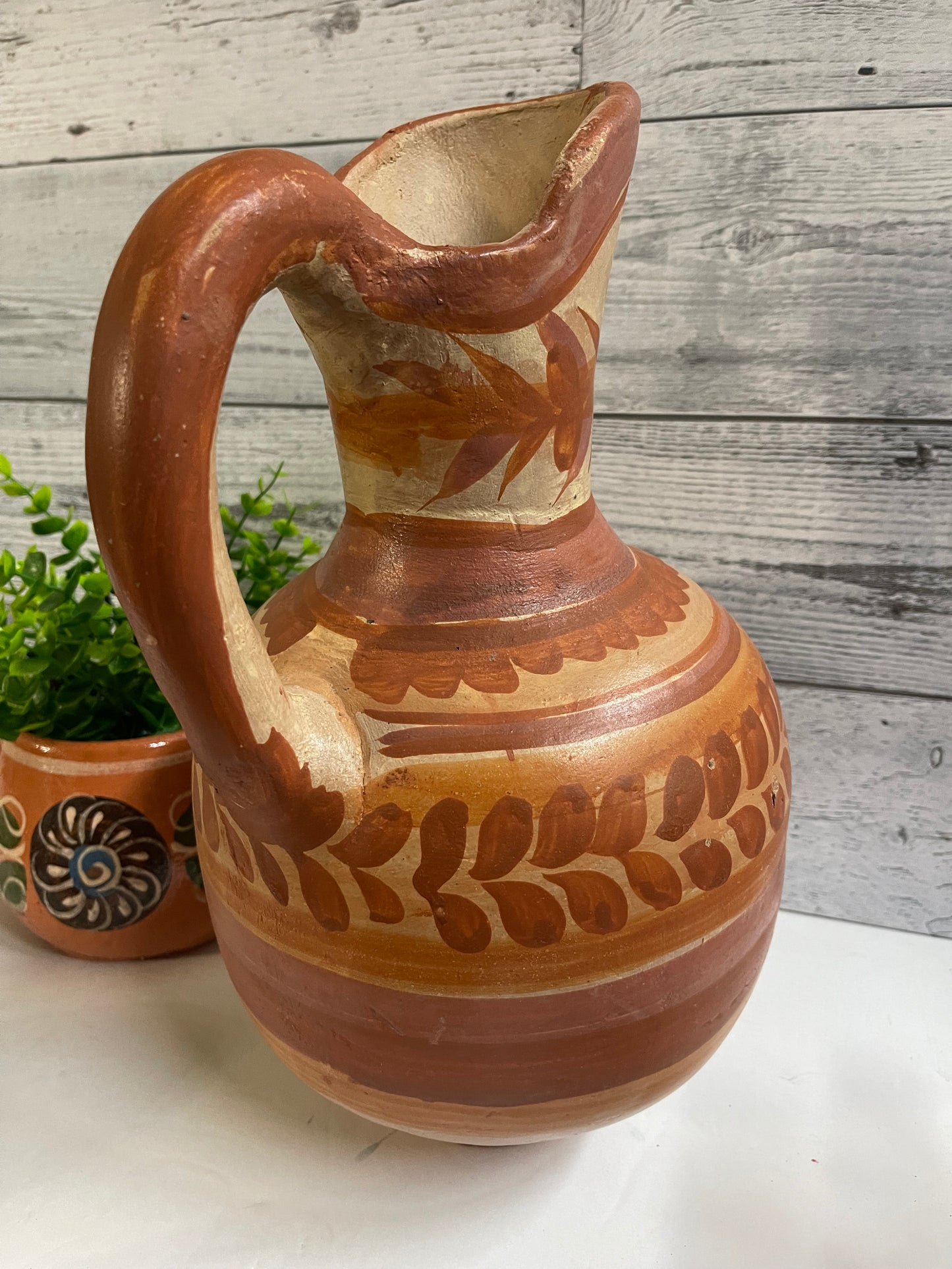 Mexico Handmade rustic terracotta water jar/ jarra de barro natural/natural terracotta hand shaped/mexico vintage water jar/pitcher