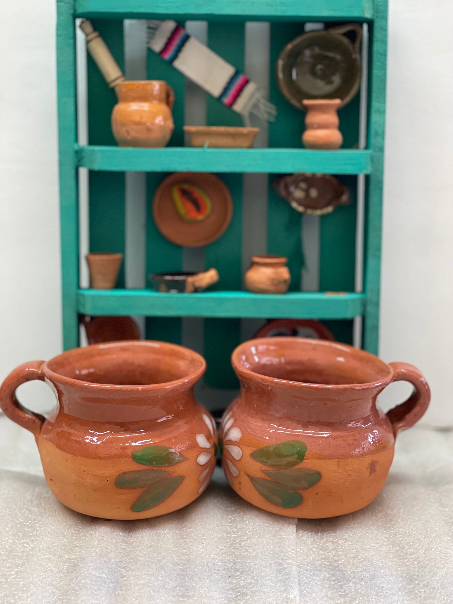 Mexican terracotta cafetero mug.2pc Mexican mug. Mexican cup. Barro de Puebla. Taza de barro. Barro Poblano. Lead free mexican mug.