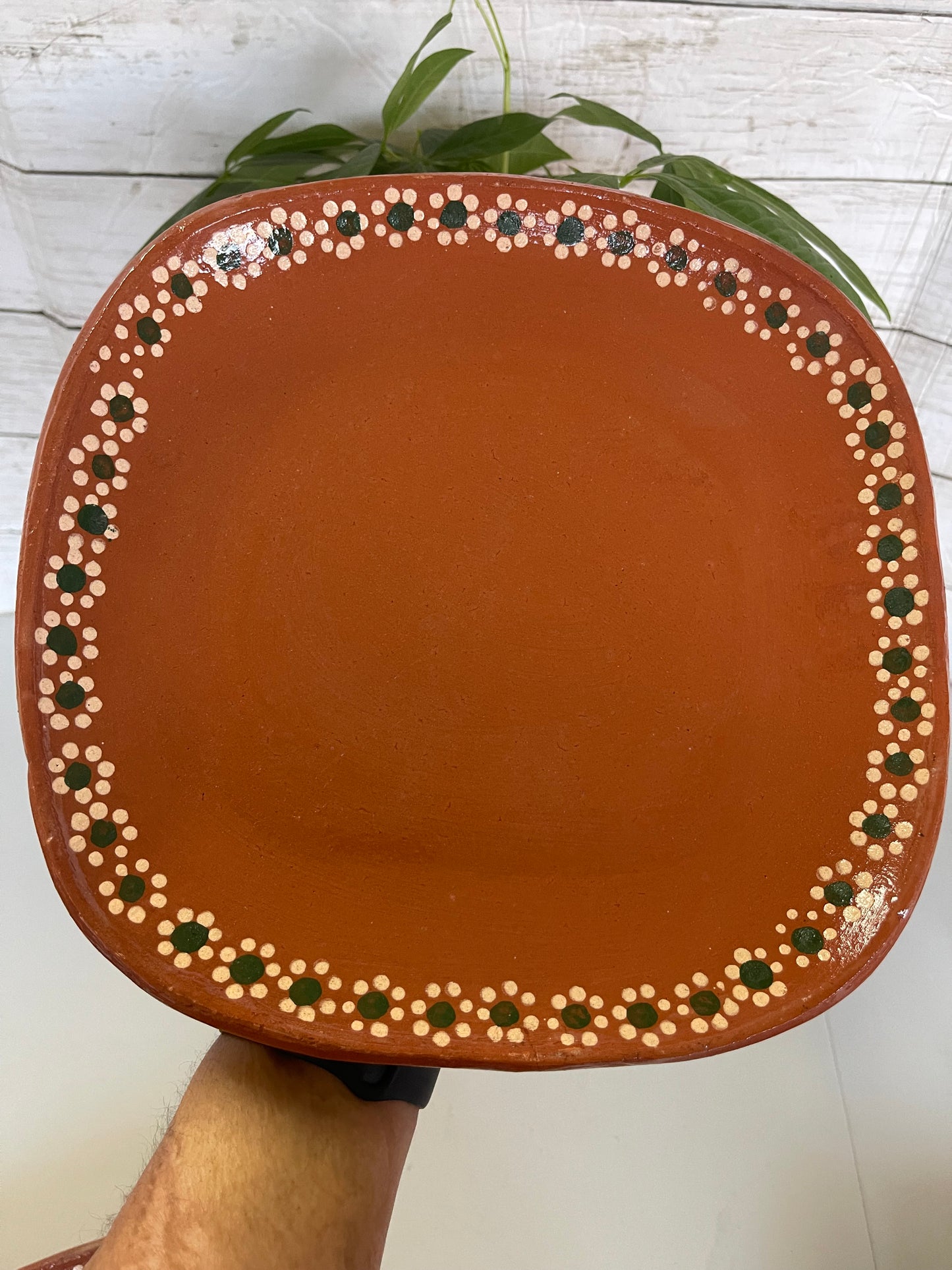 Plato de barro cuadrado 26cm/traditional square red clay plate/tray