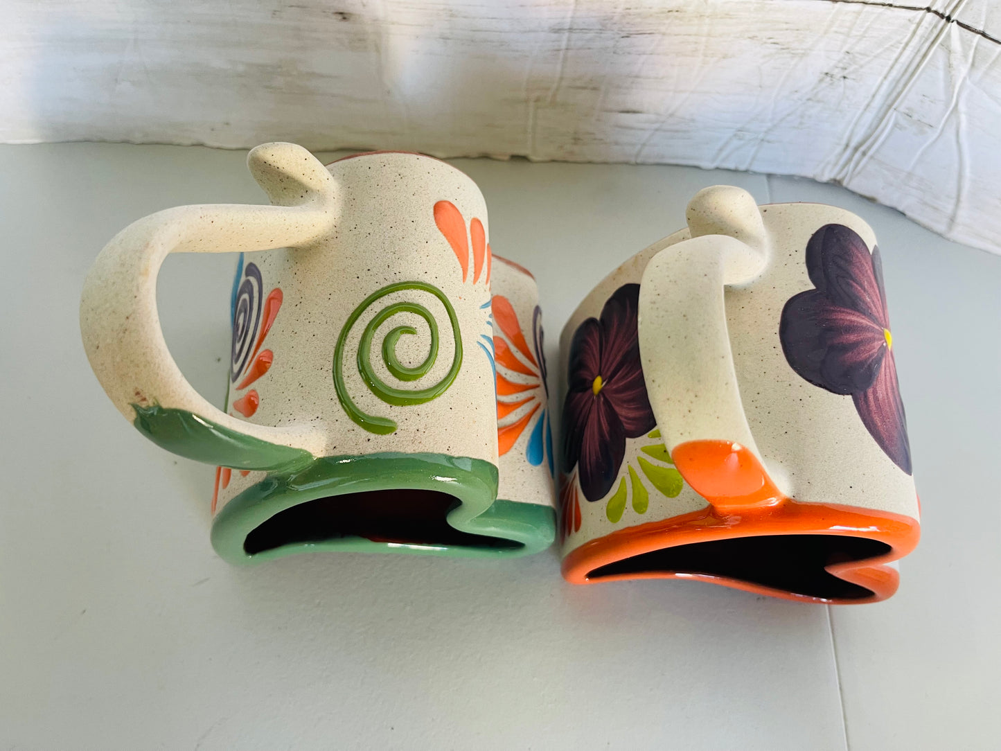 Large heart shape mug/taza corazón de barro grande 500ml/mexico pottery heart mug