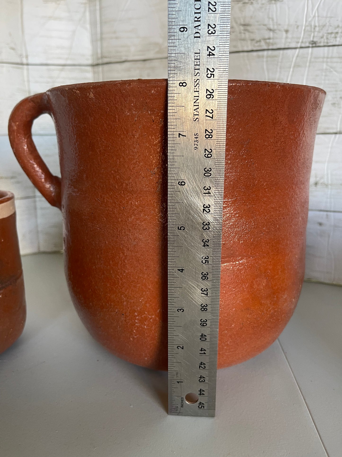 Handmade Mexican 8”- extra big clay mug/ jarro de barro 5litros  hecho a mano.