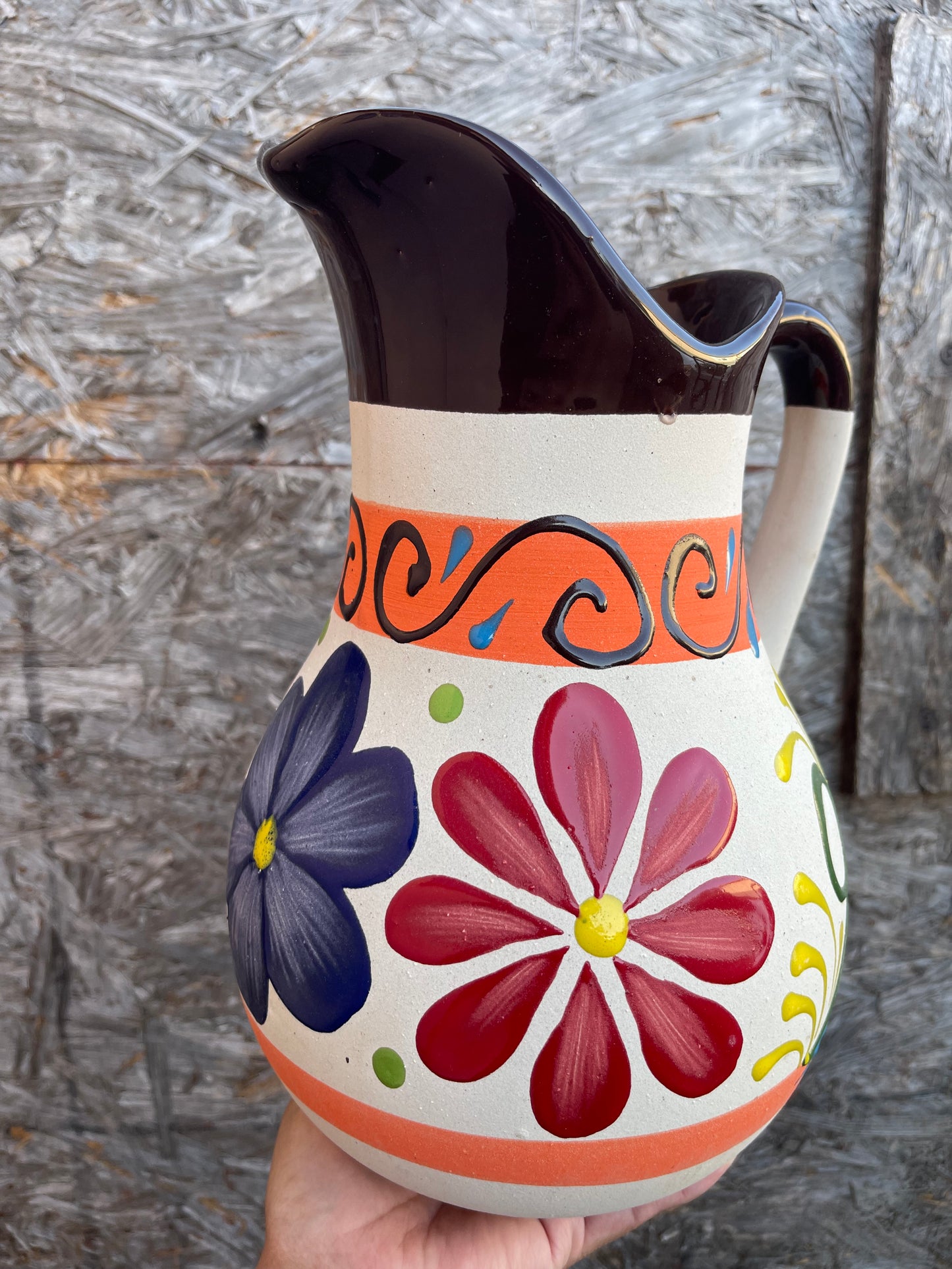 Guanajuato pottery/pitcher/jar/flower vase/agua fresca jar/decorated jar/hand painted pitcher/Guanajuato pottery pitcher/jar.