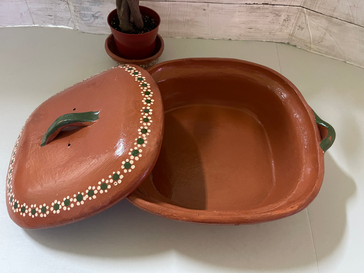 Cazuela arrocera de barro/clay casserole 2kg/Tonala clay casserole