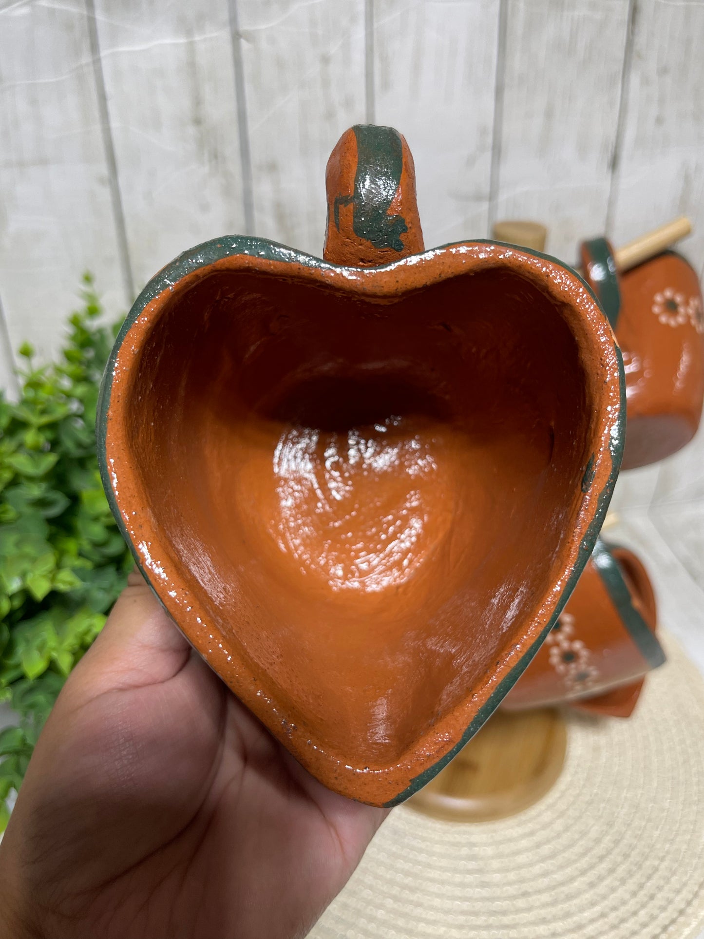 Mexico Handcrafted taza corazón/handmade heart shape mug/terracotta heart mug/rustic taza corazon