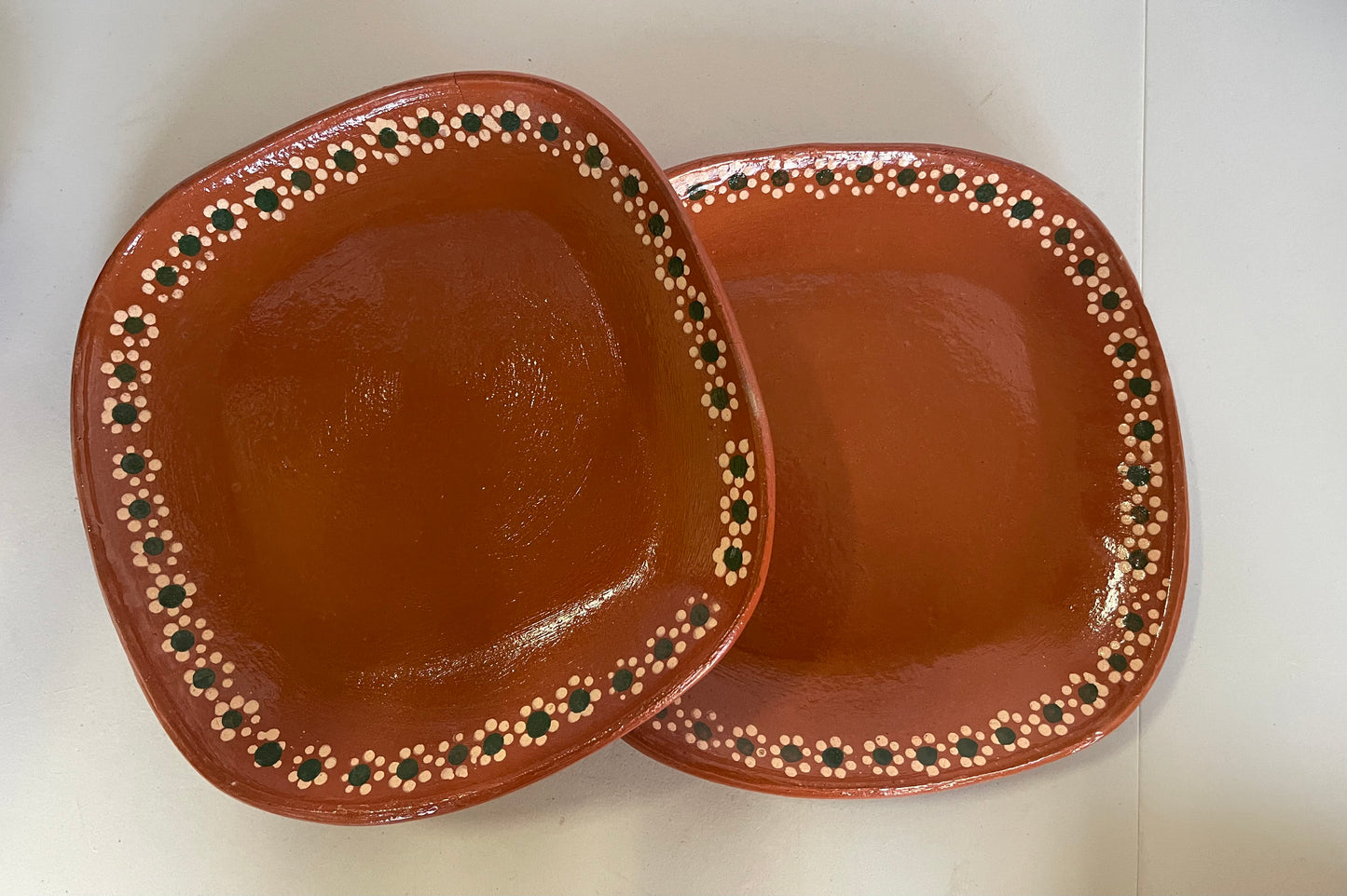 Plato de barro cuadrado 26cm/traditional square red clay plate/tray