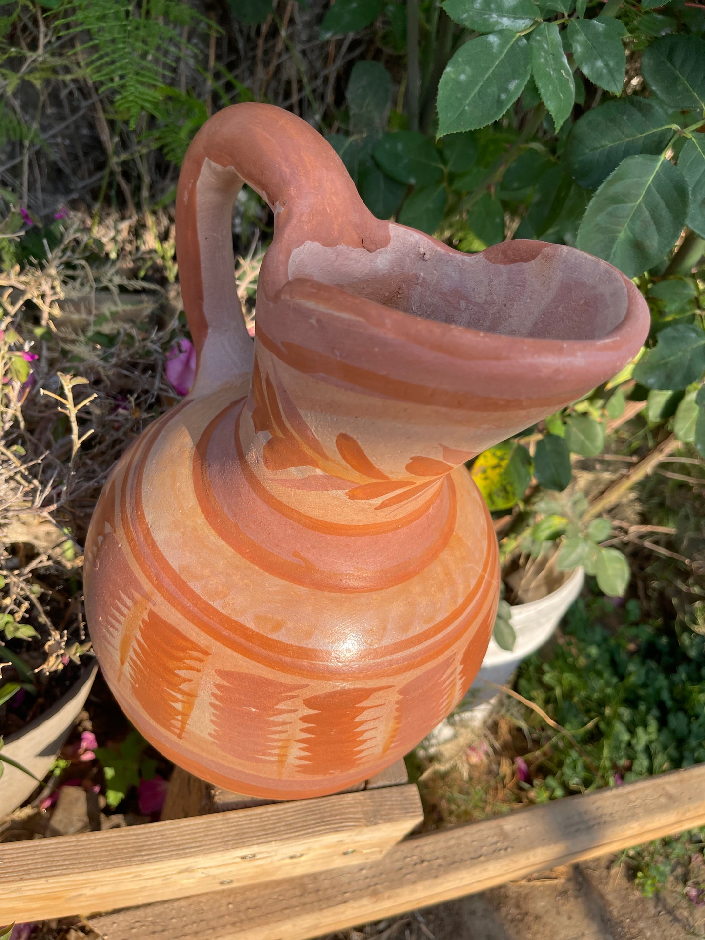 Mexico Handmade rustic terracotta water jar/ jarra de barro natural/natural terracotta hand shaped/mexico vintage water jar/pitcher