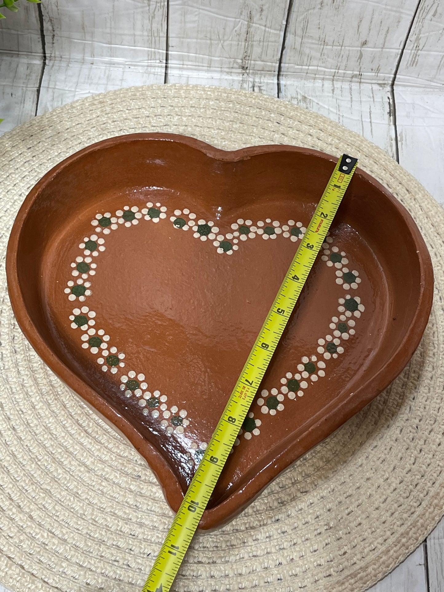2pc- Mexico Rustic Terracotta corazón/heart plate/Plato corazon de barro-26cm