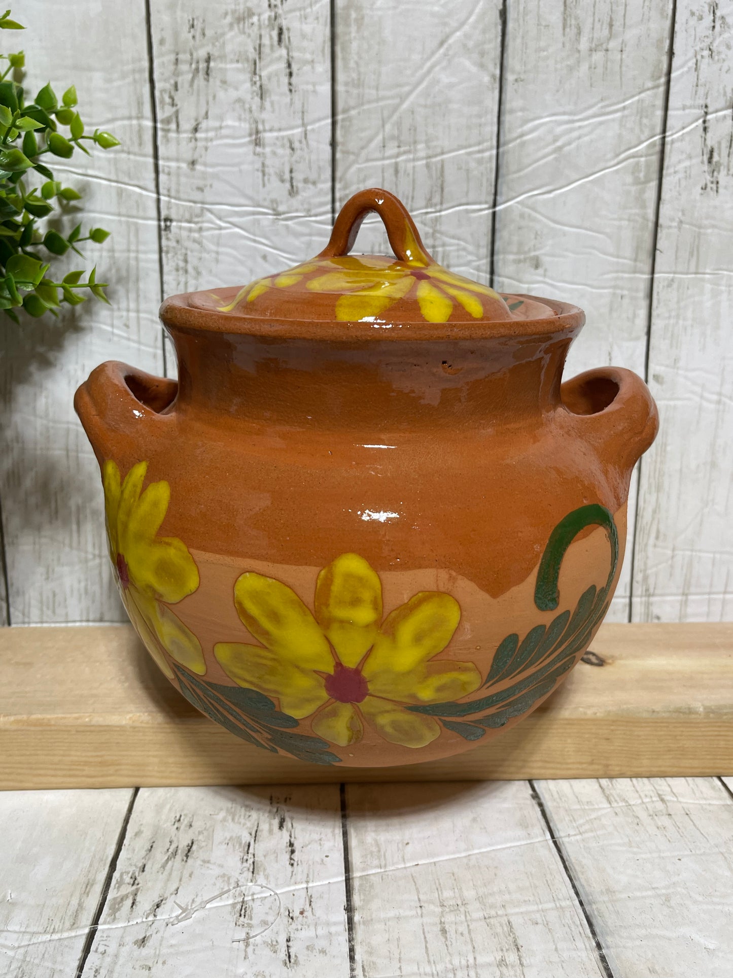 Mexico’s pottery terracotta coffee pot/ olla frijolera/cafetera de barro/ hand painted/hand designed
