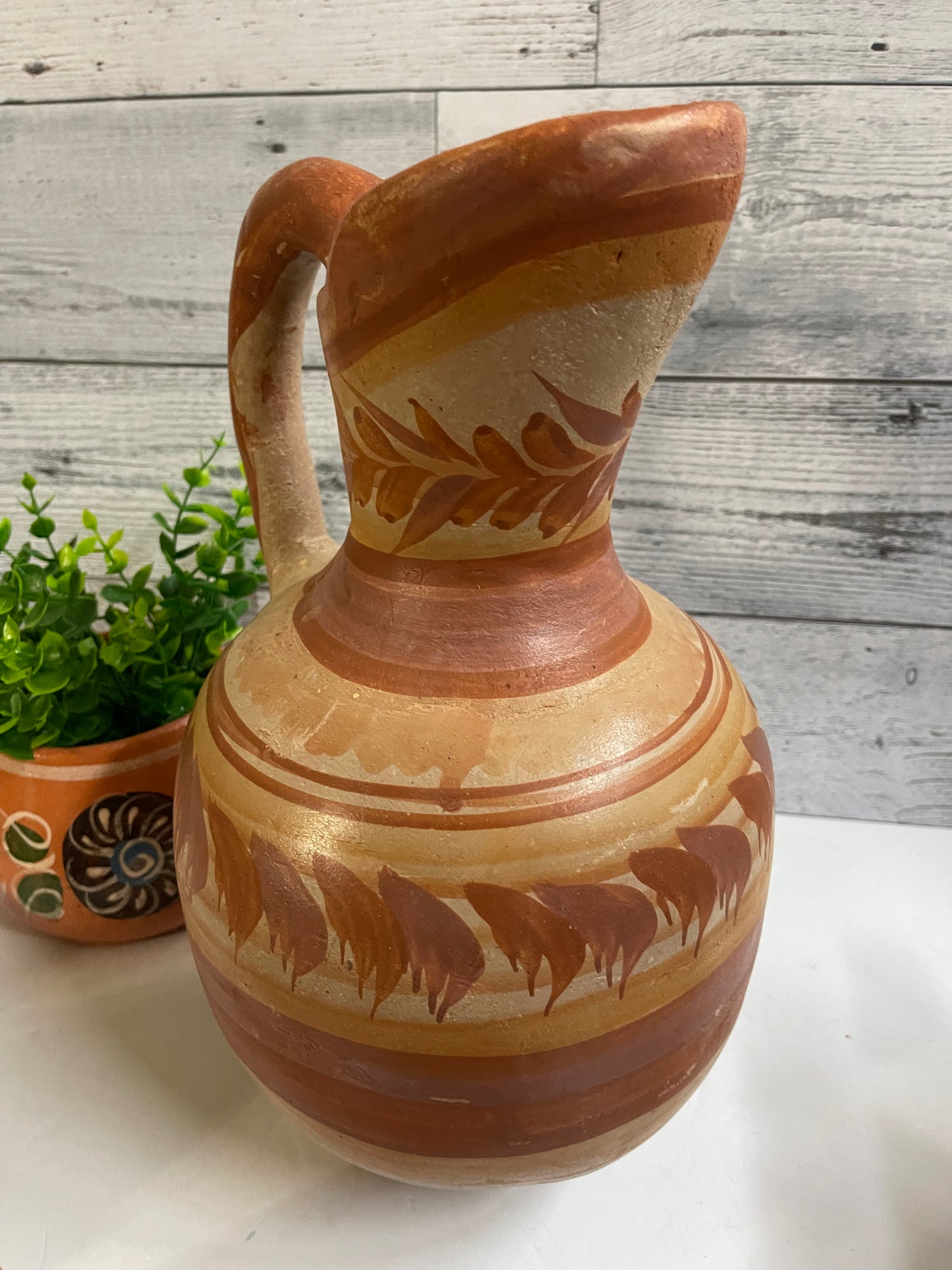 Mexico Handmade rustic terracotta water jar/ jarra de barro natural/natural terracotta hand shaped/mexico vintage water jar/pitcher