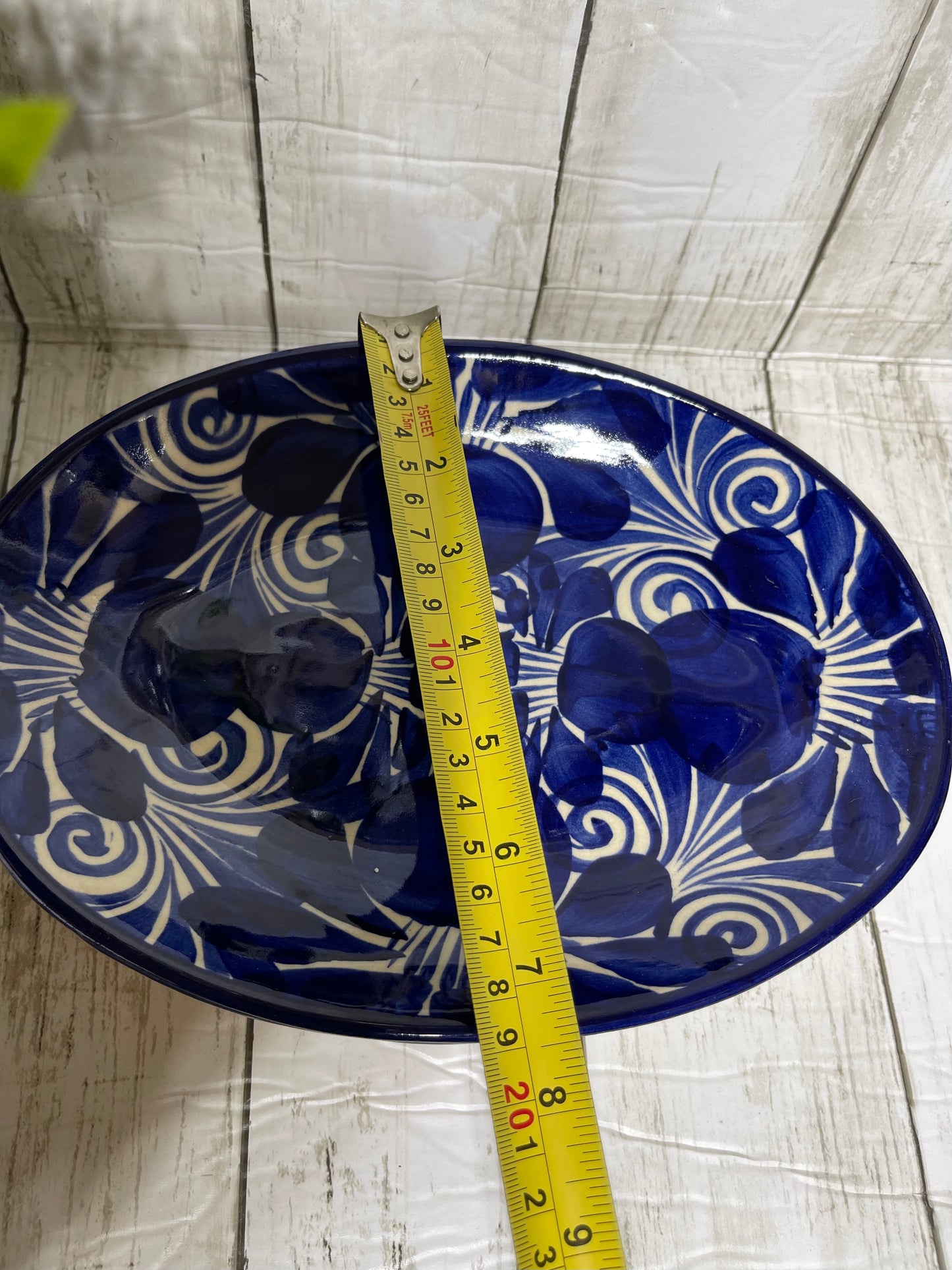 Talavera Guanajuato oval plate/blue ceramic
