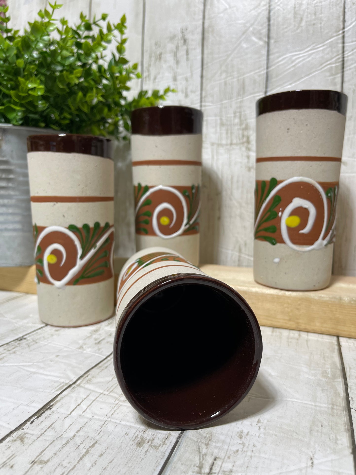 Jaibolero de barro/vasos altos/ceramic clay tumblers engobe asst colors