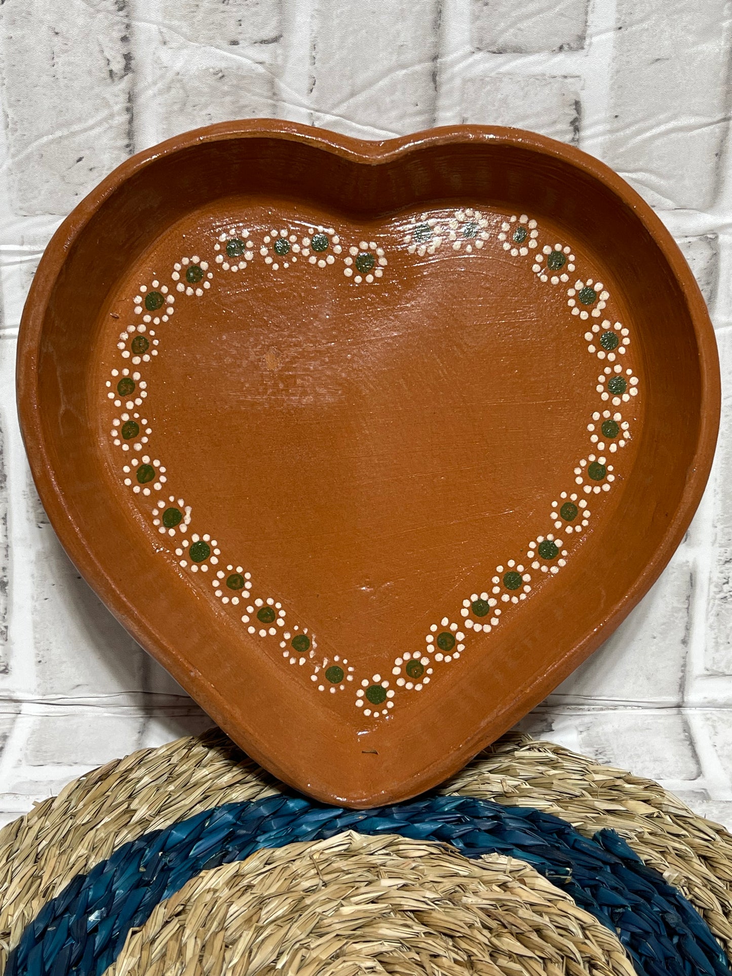 Handmade Plato Corazon 30cm/heart shape plate deep